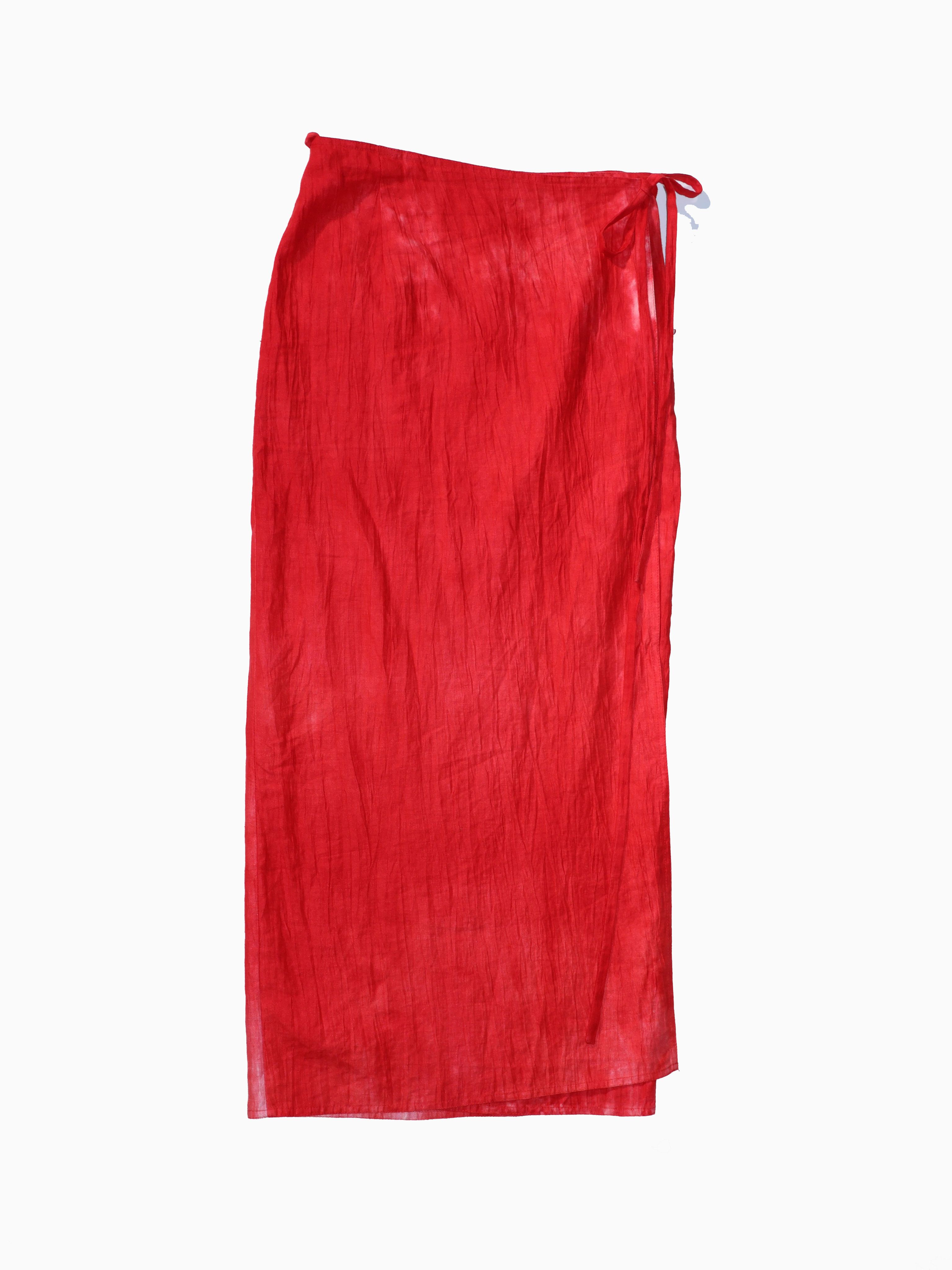 Red Dyed Wrap Skirt