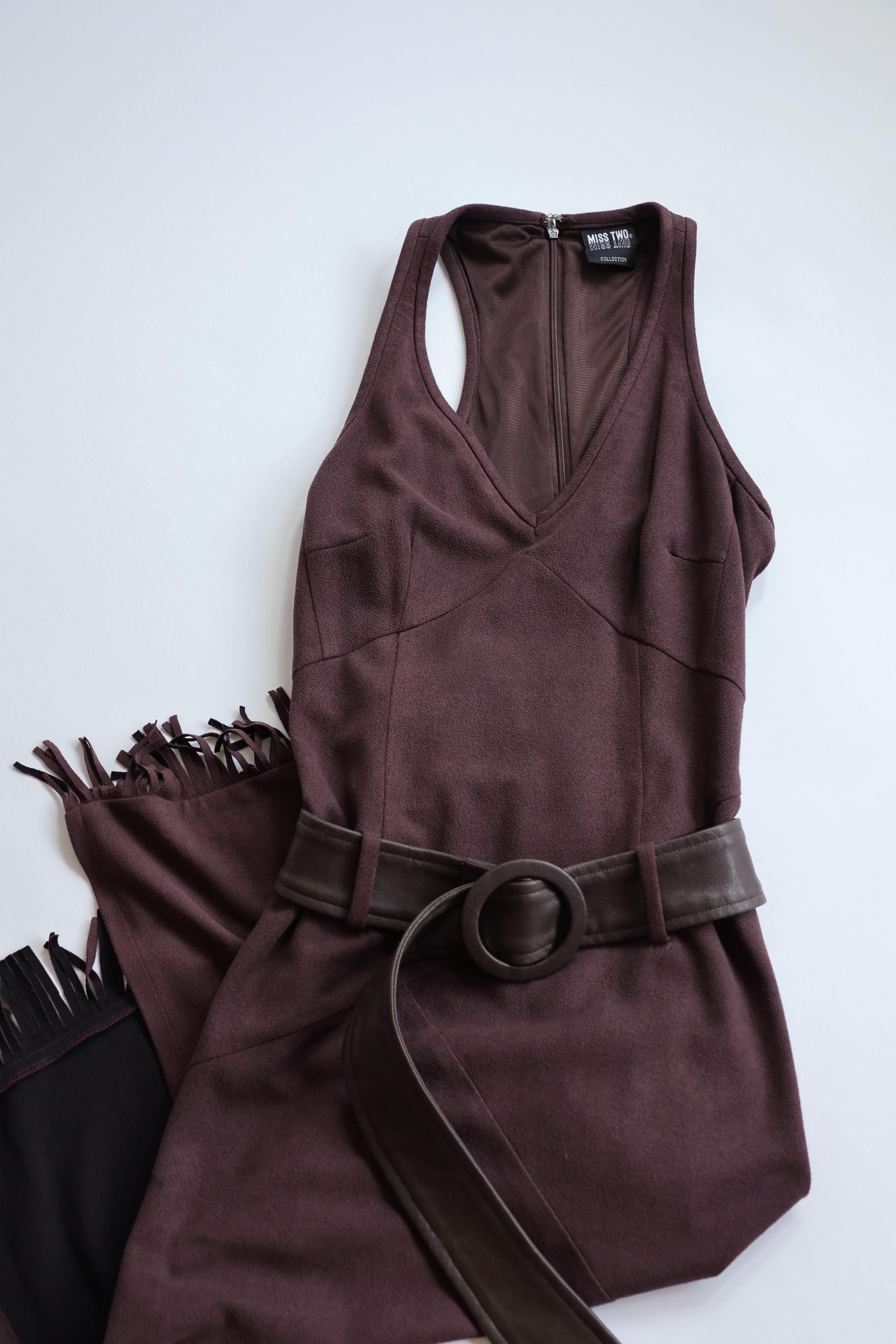 流蘇腰帶連身裙 Fringed belt dress
