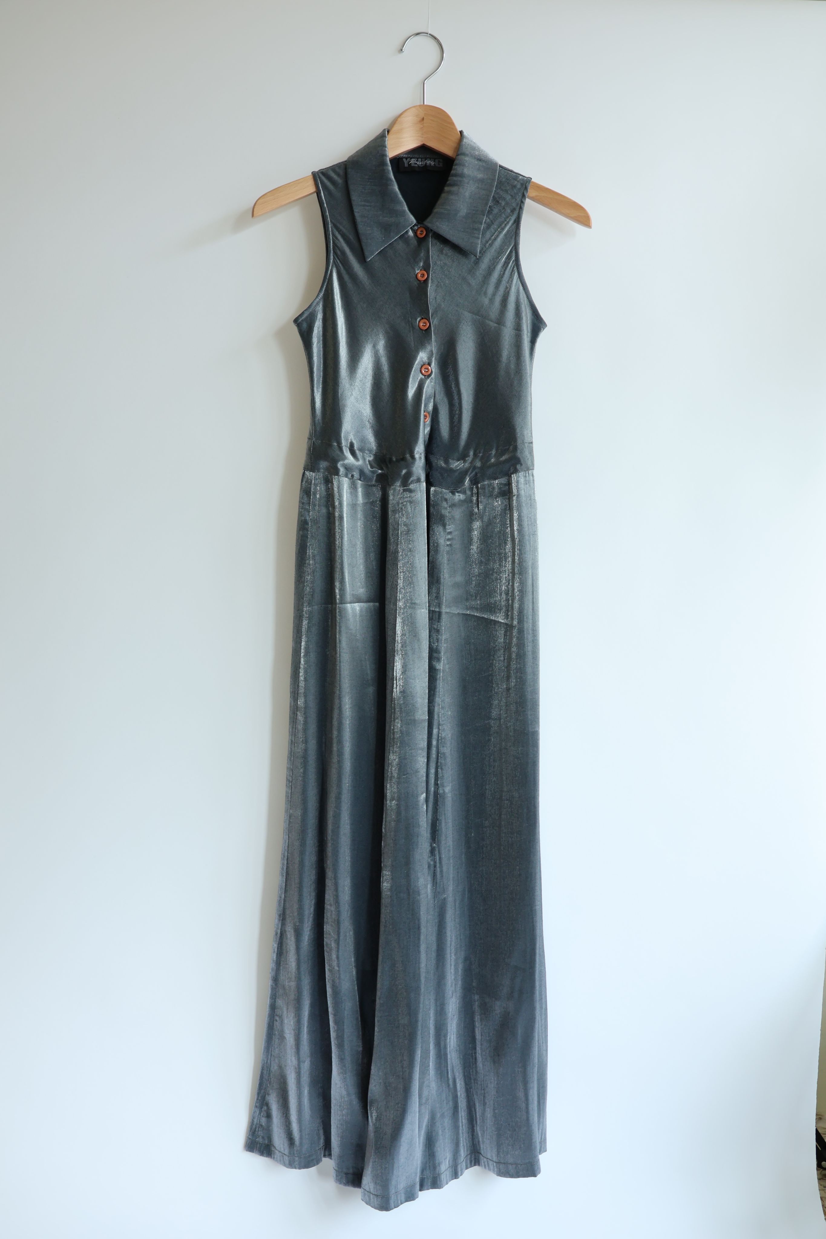 金屬銀無袖洋裝 Luna Metallic Dress