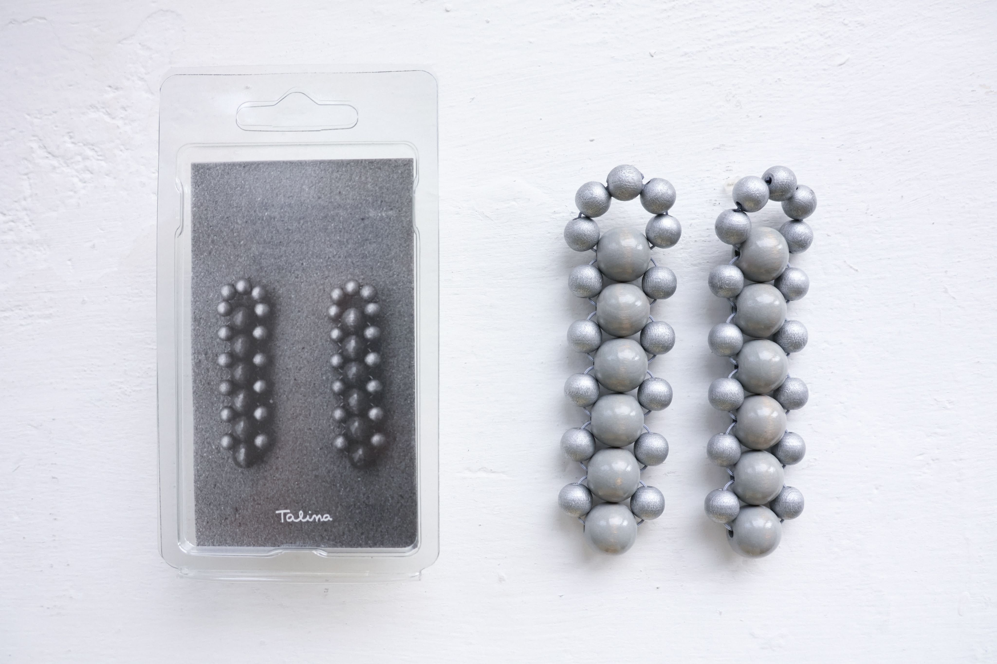 Talina 銀色長耳環 Silver Long Earrings