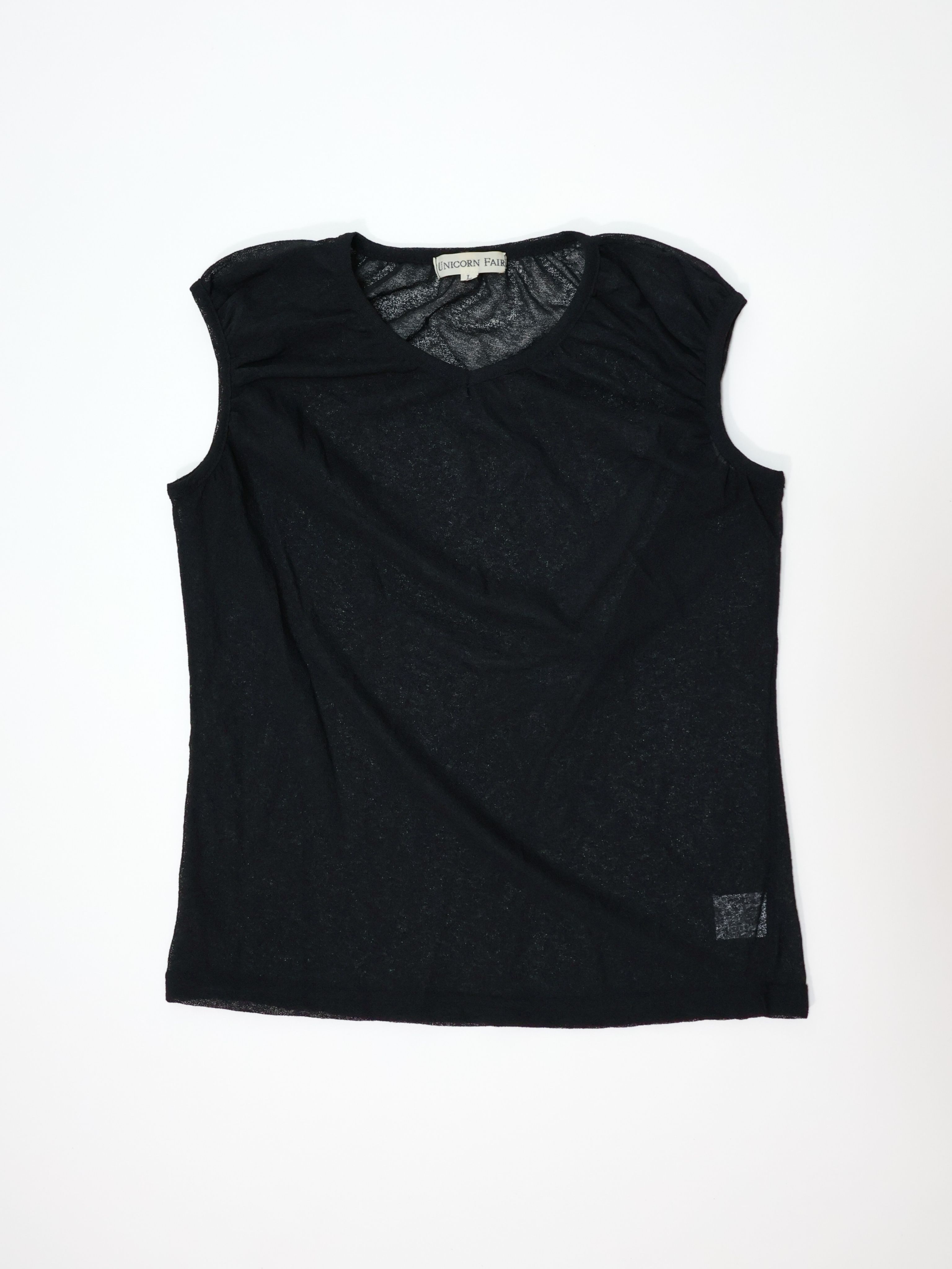 Unicorn Fair 輕透黑紗無袖背心 Sheer Black Sleeveless Vest