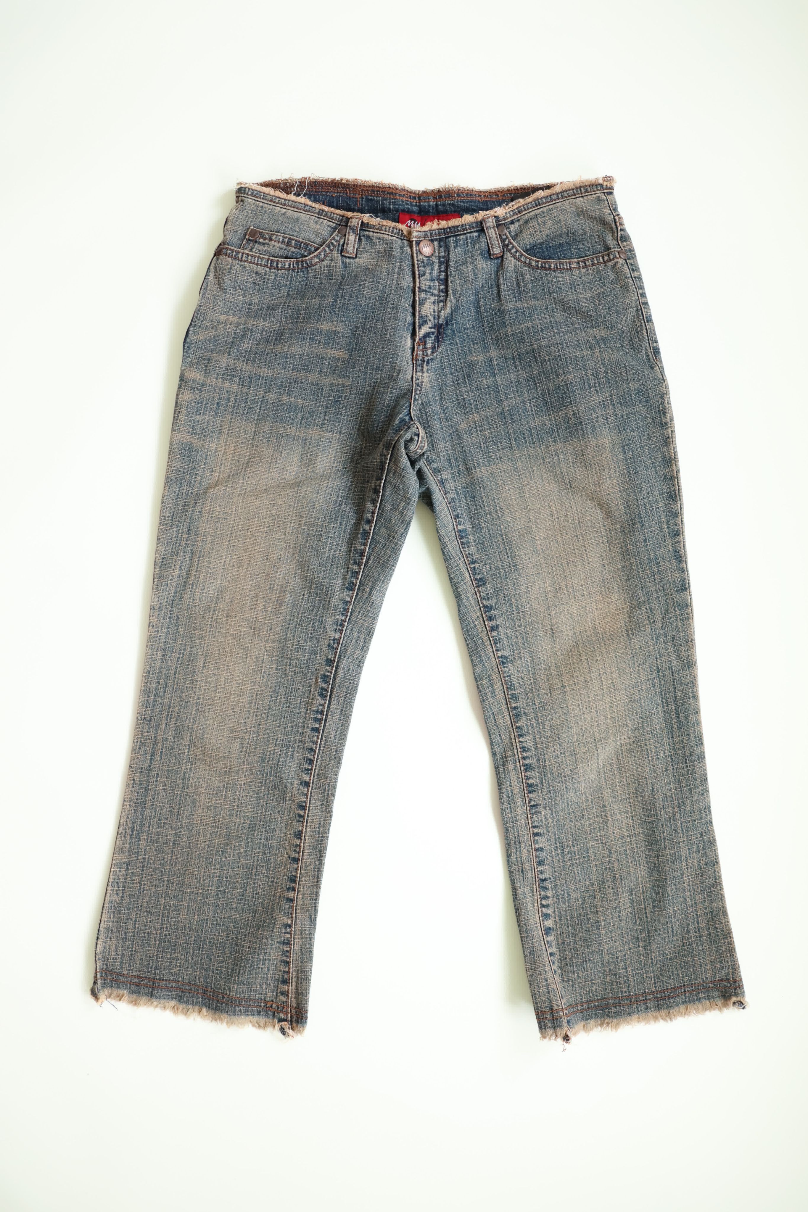 牛仔低腰鬚邊頭褲 Low-Rise Frayed Hem Denim Jeans
