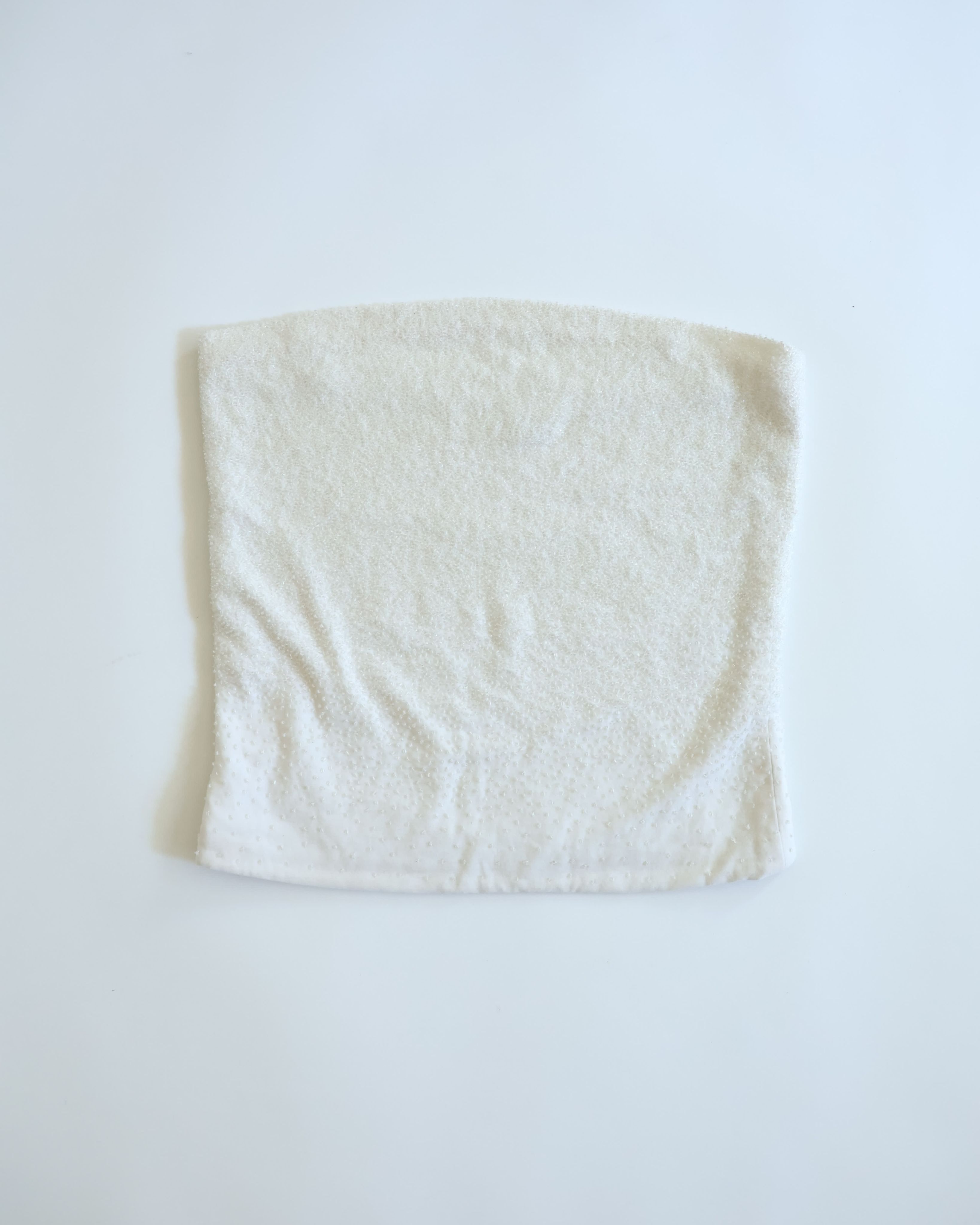 JORYA 棉白色細肩帶珠珠背心 White Cotton Spaghetti Strap Beaded Camisol