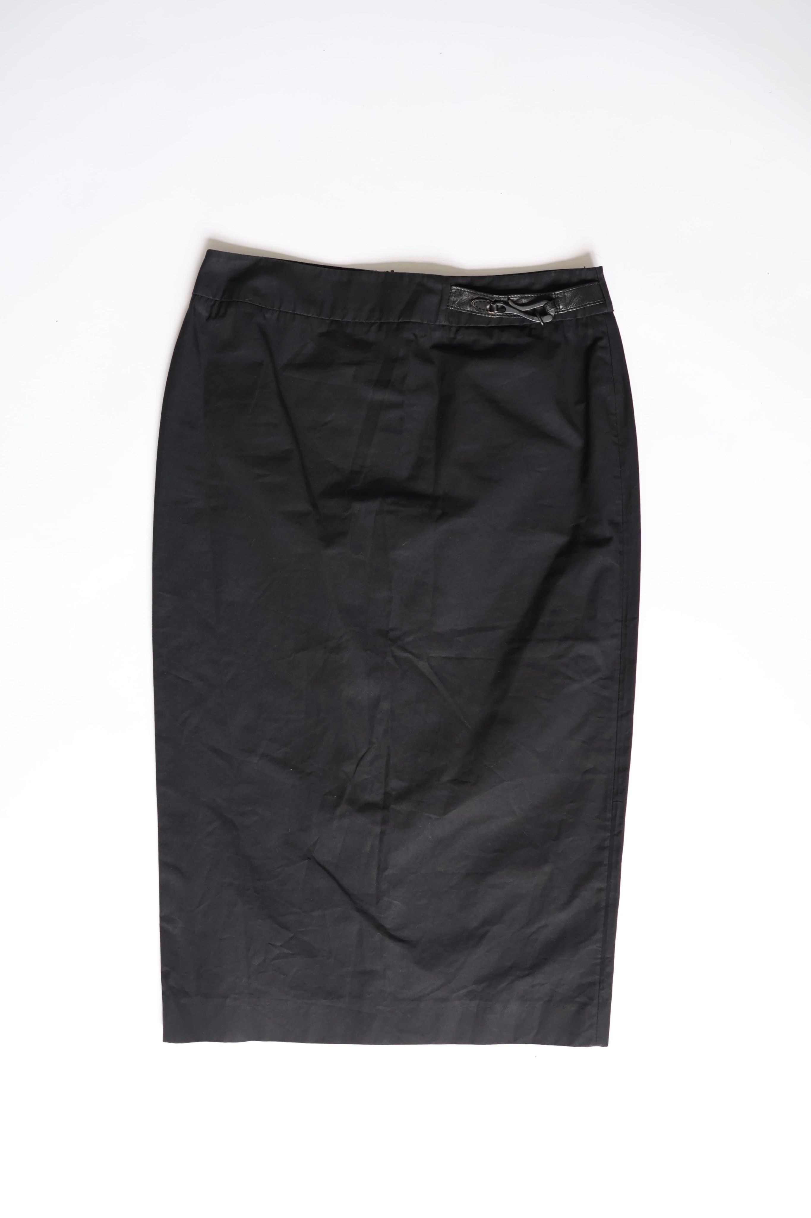 Gucci 腰帶黑中長裙 Black Midi Skirt with Belt