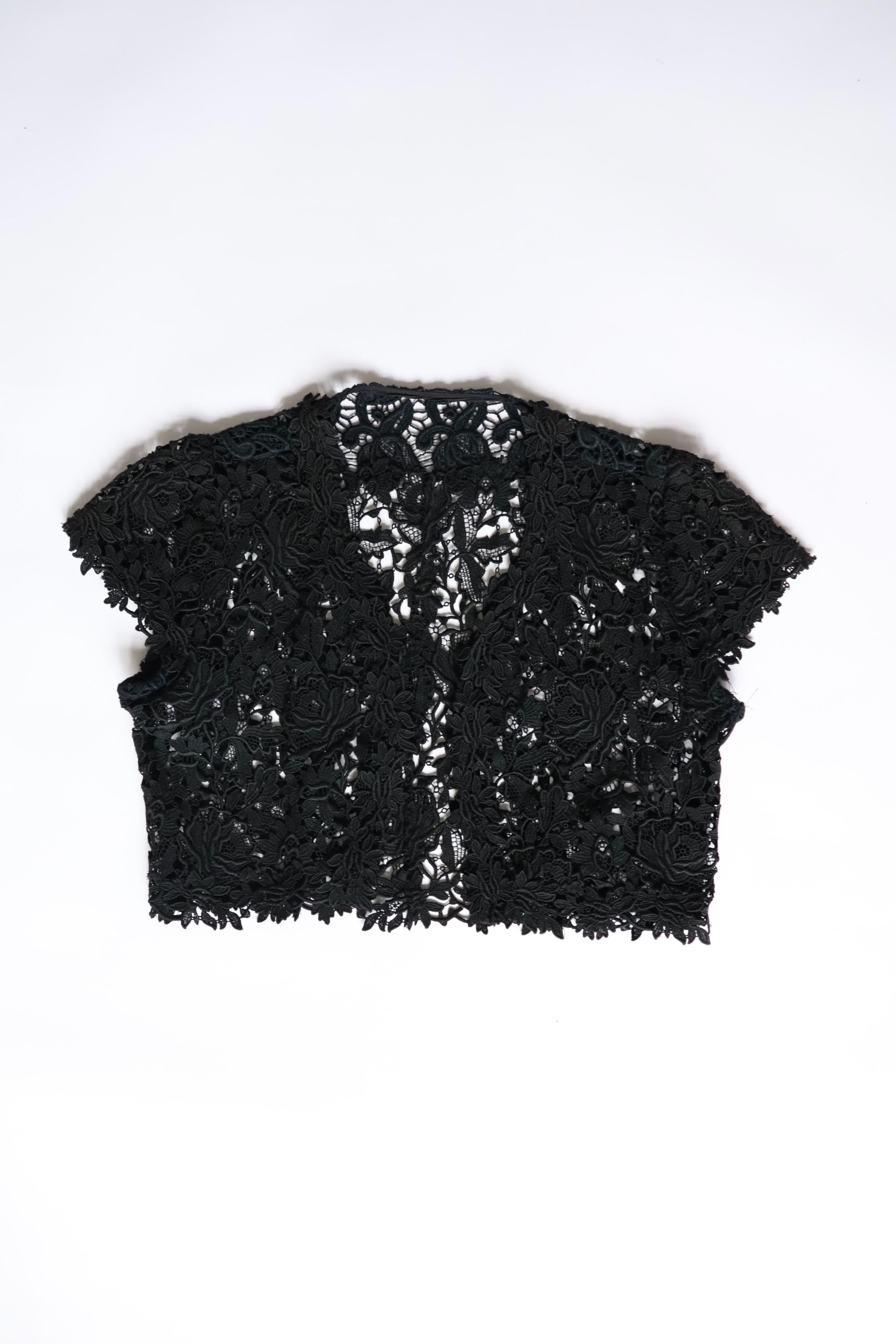 黑色雷絲短版小外套 Black Lace Cropped Jacket