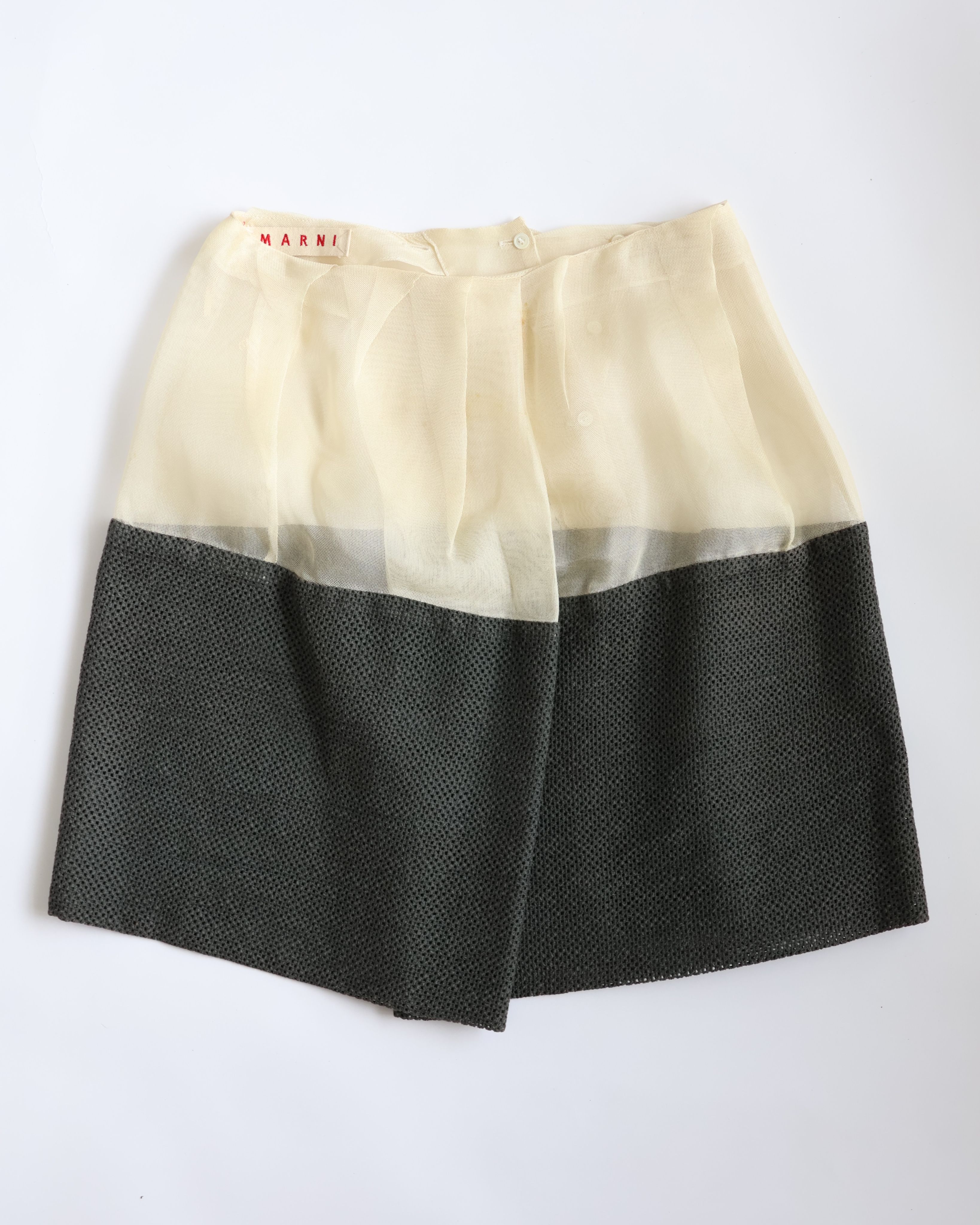 MARNI米灰麻透明裙子