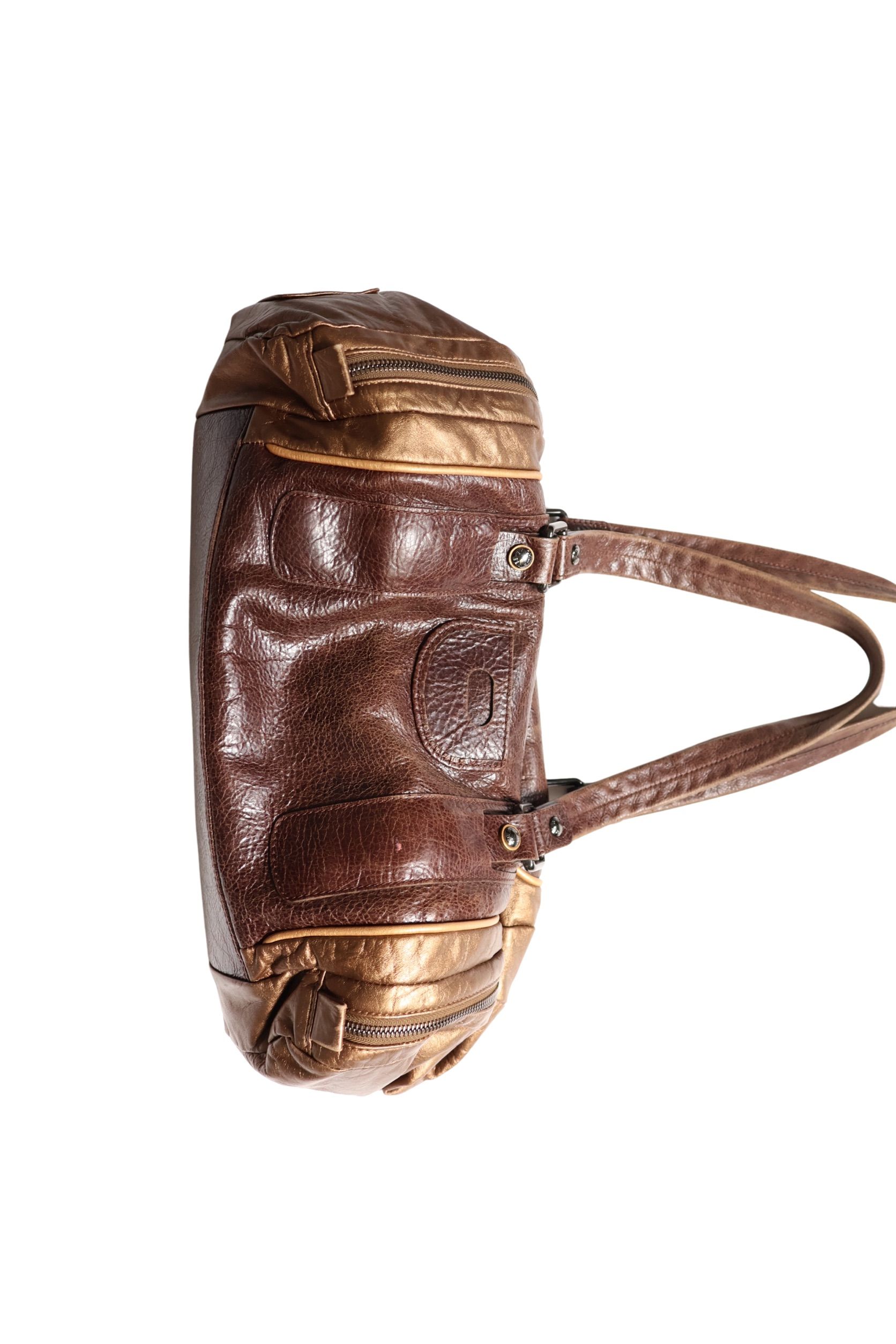 See by Chloe金邊咖啡色圓桶包