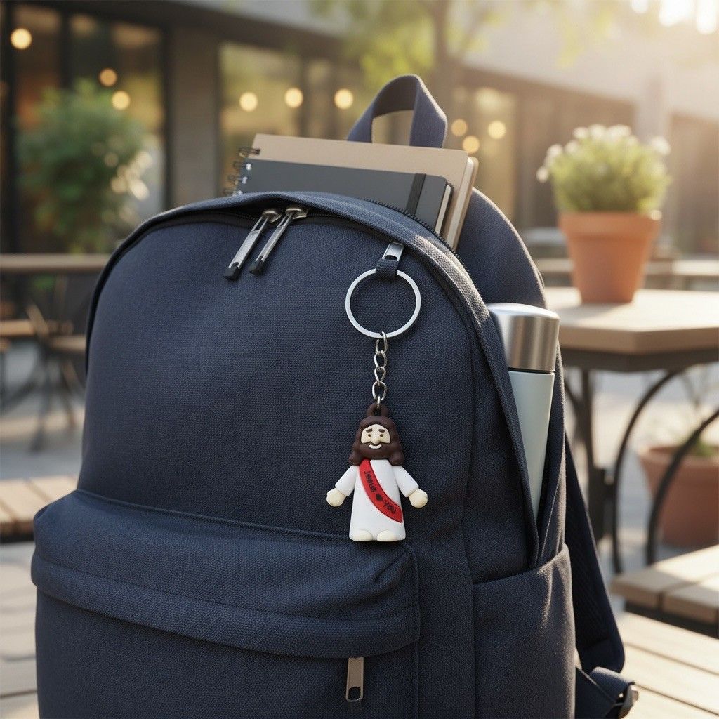 244公益計劃-【啦啦隊 跟耶穌當神隊友 】耶穌公仔鑰匙圈