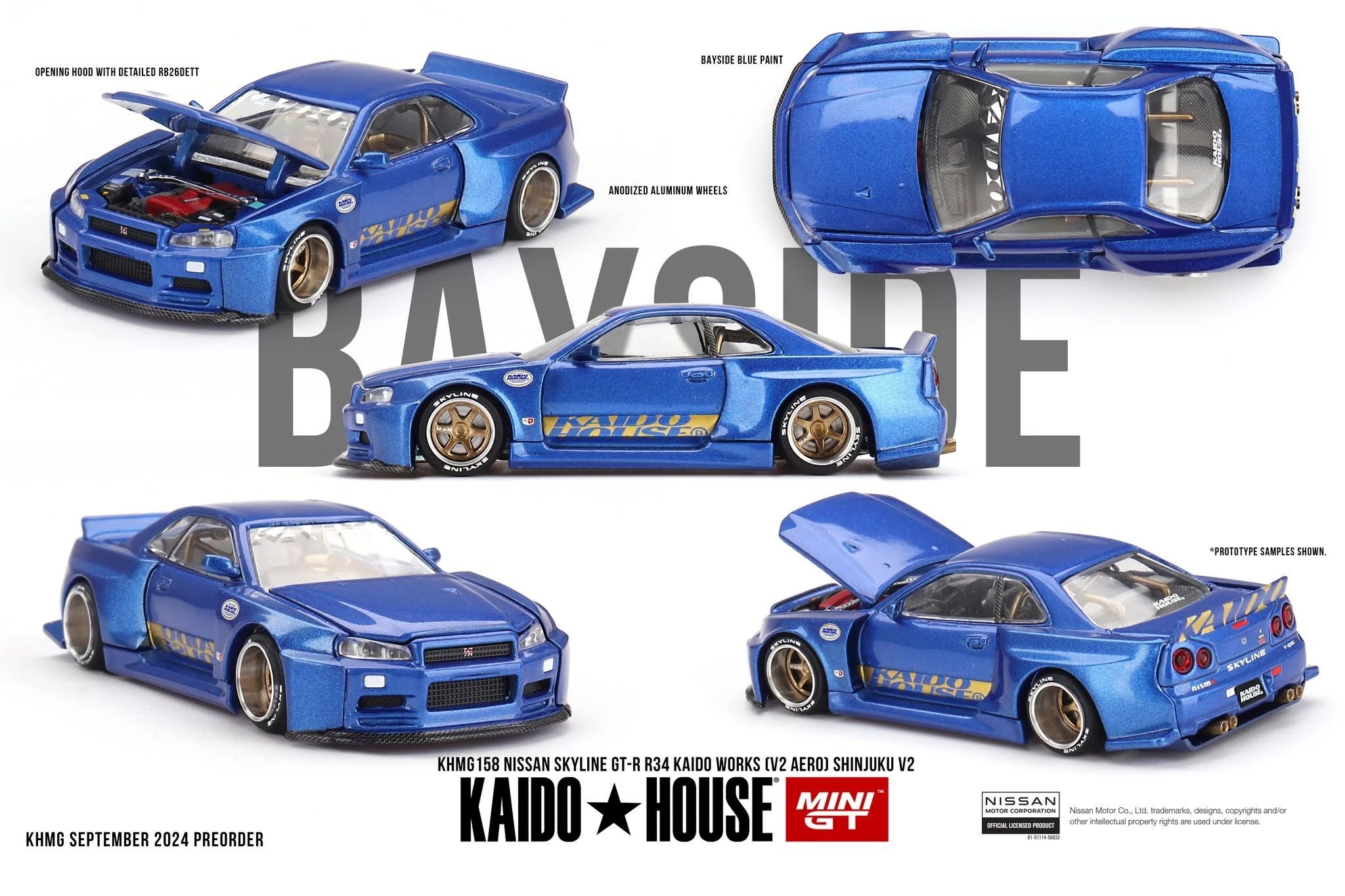 KaidoHouse x MINIGT 158 1/64 日產 Nissan Skyline GTR R34 合金模型車