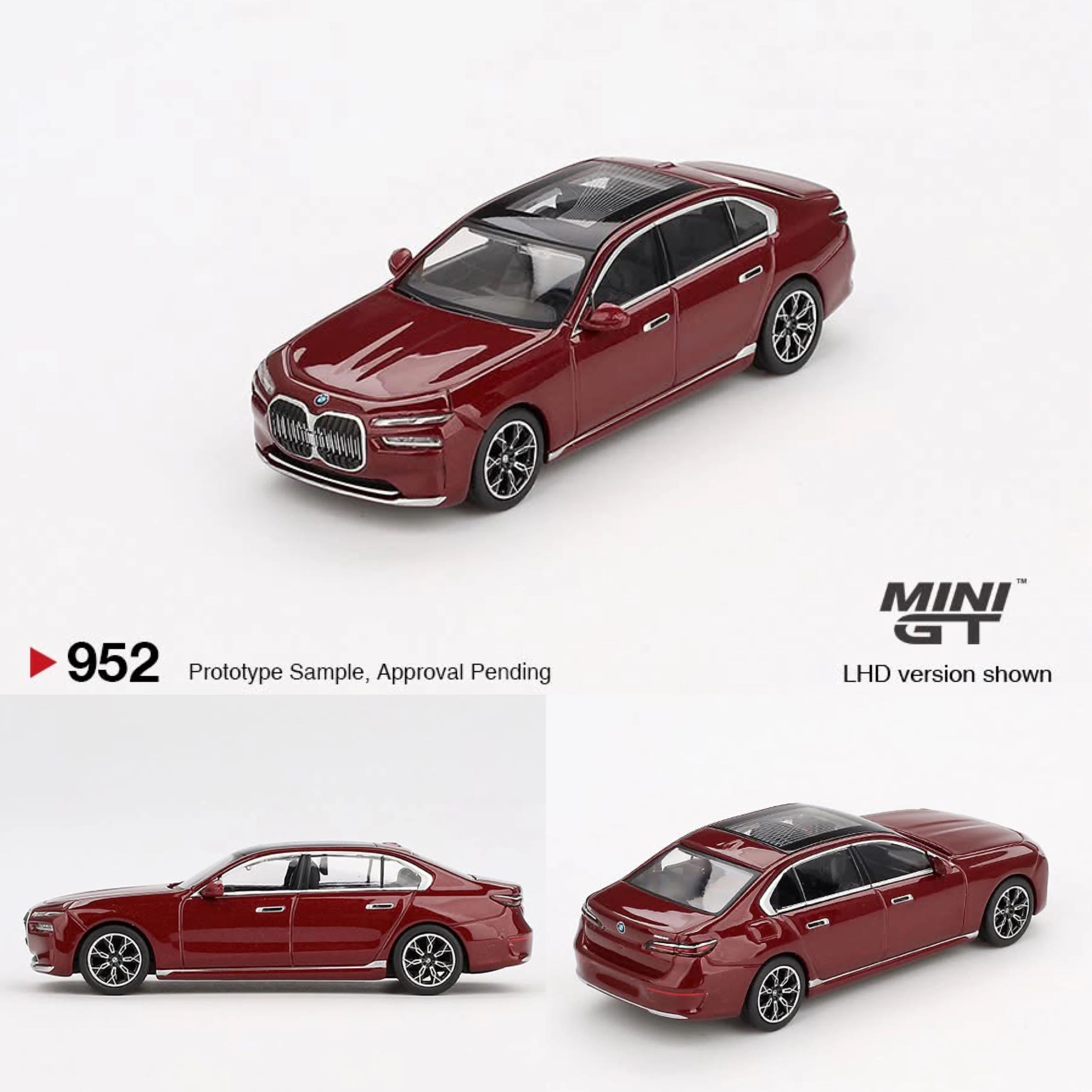 MINI GT 952 1/64 BMW i7 xDrive60 Aventurin 大七 砂金石 酒紅色