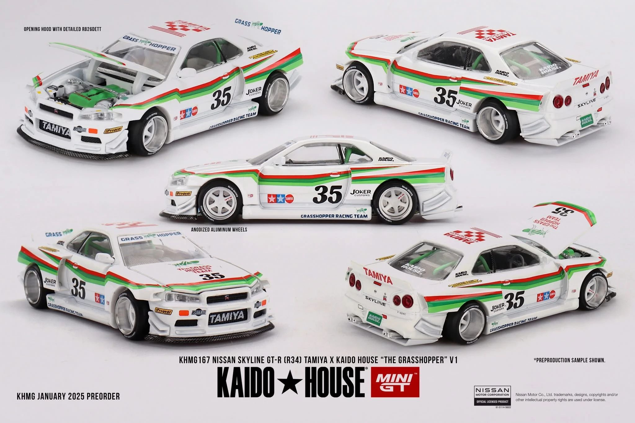 Kaido House 167 Nissan Skyline GTR R34 GRASSHOPPE 田宮聯名