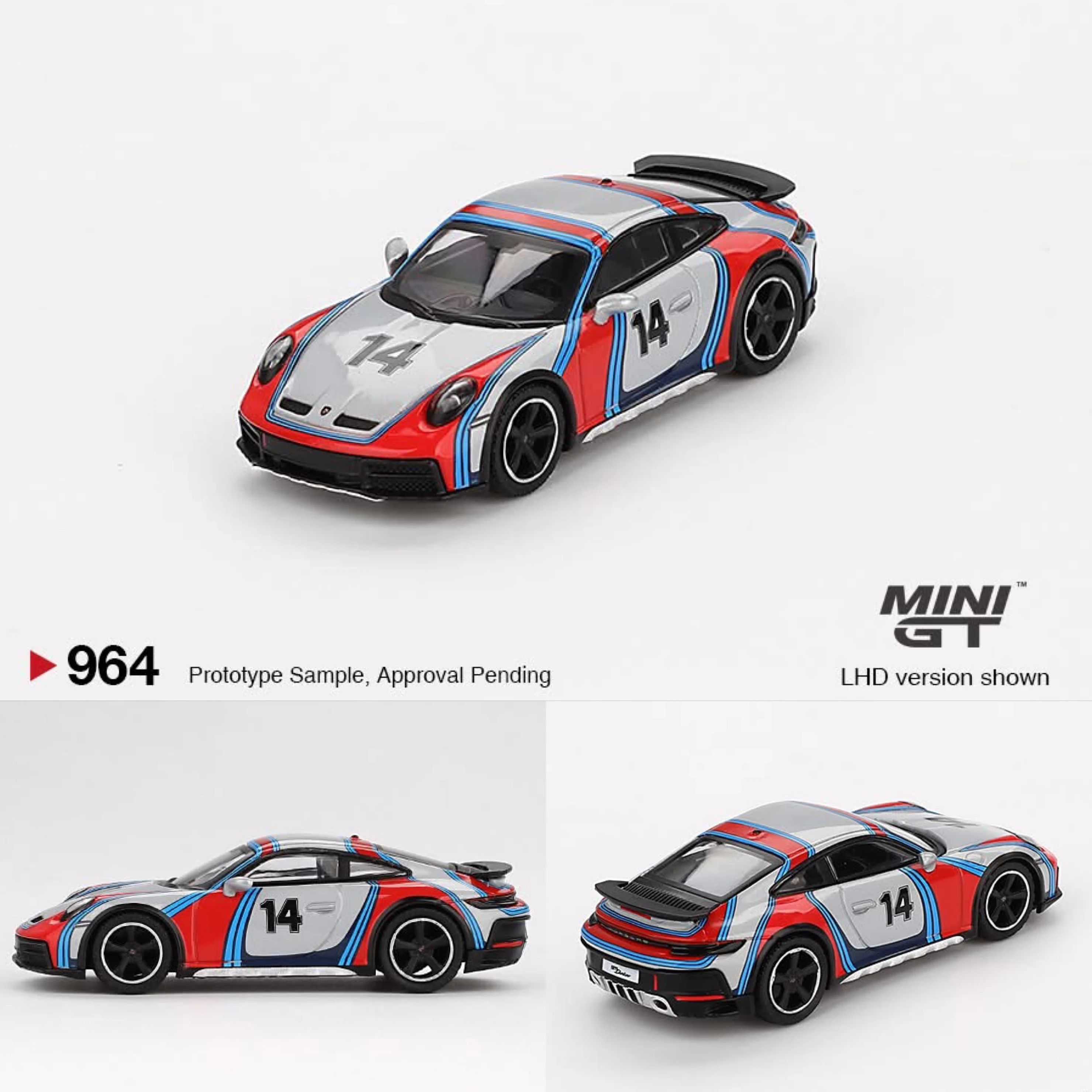 MINI GT 964 Porsche 911 Dakar Ice Grey Metallic ＂Rally 1974＂