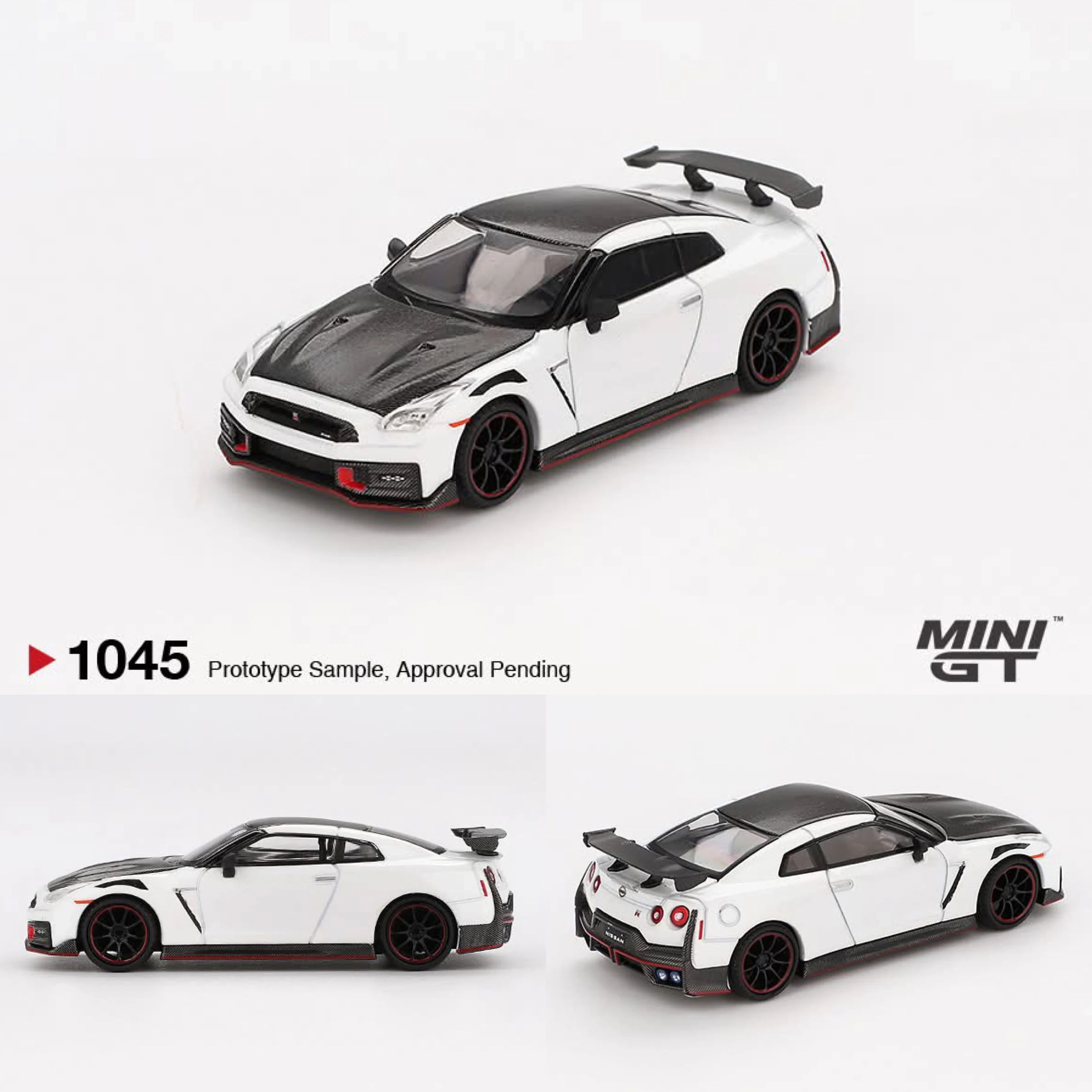 MINI GT 1045 Nissan GTR R35 Nismo 2024 Brilliant White Pearl