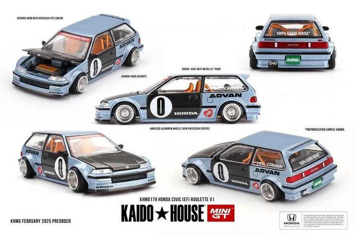 Kaido x MINIGT 179 1/64 本田 Honda Civic EF Kaido Roulette V1