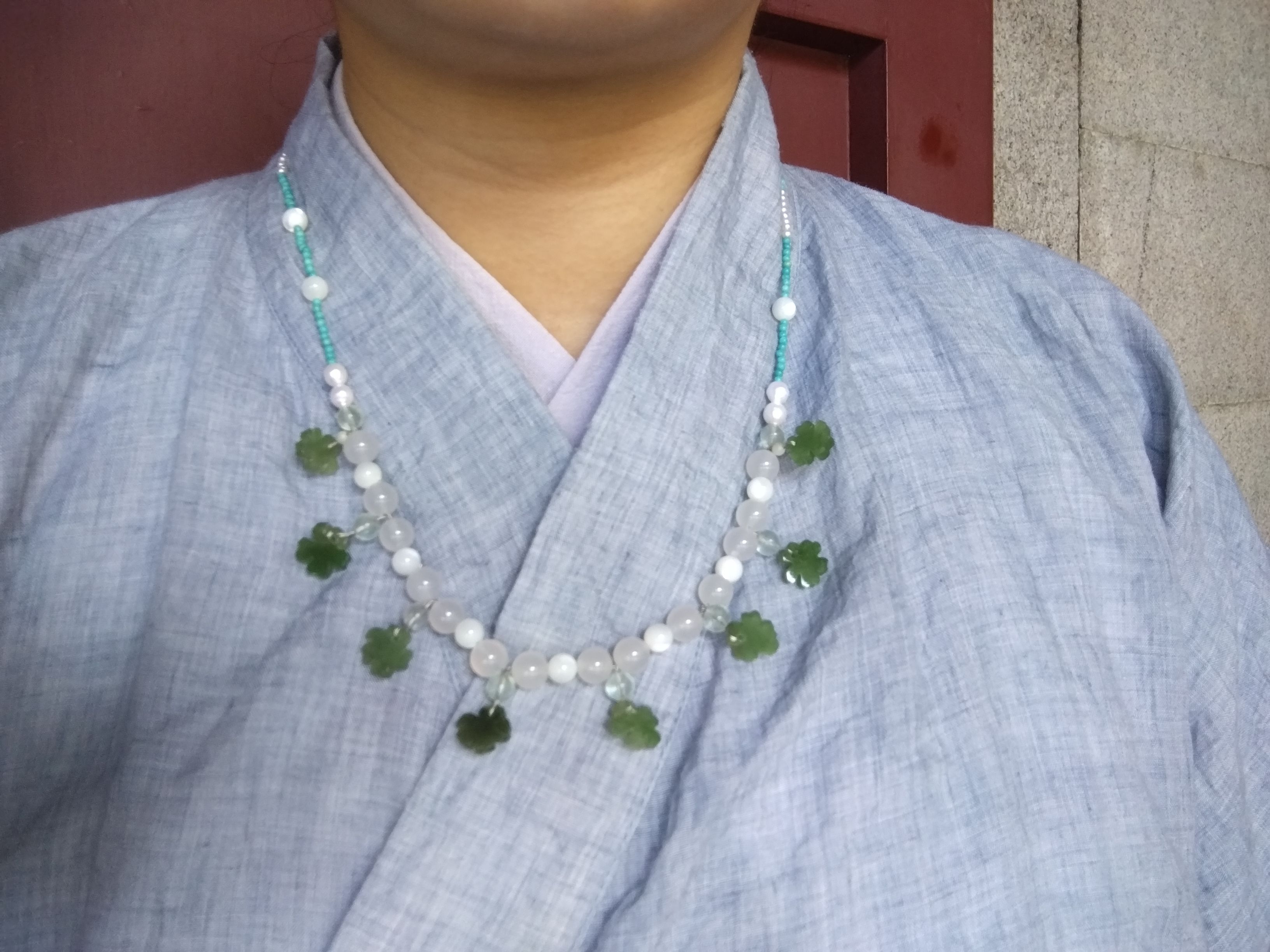 碧玉幸運草瓔珞
