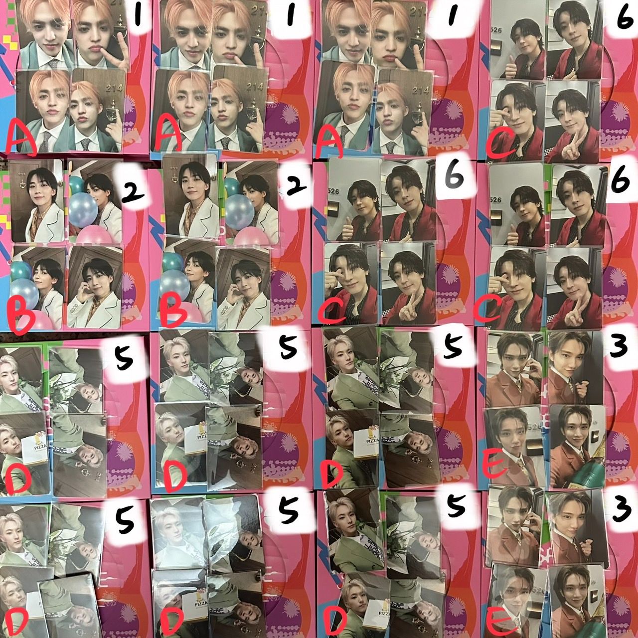 克拉盤全專（❤️須帶💎，不可跨品項多帶）（圖上數字為專輯成員代號）