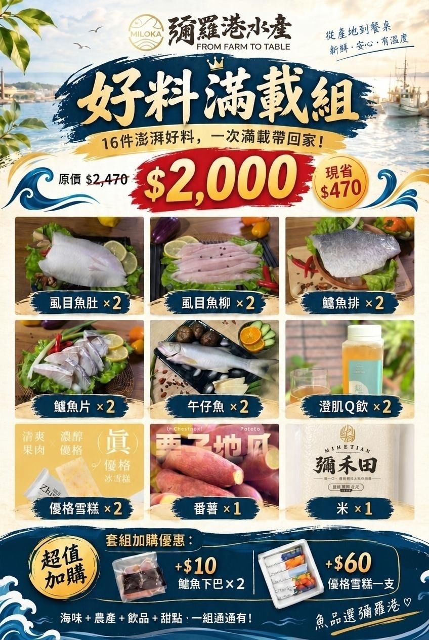 115虱目魚節$2000優惠套組