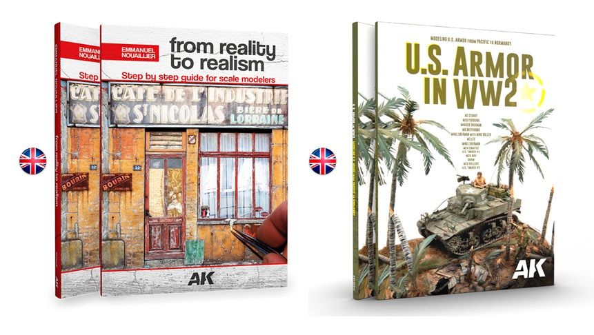 AK 書籍  AK130018-擬真質感的建物製作與上色、AK130019-U.S. ARMOR IN WW2