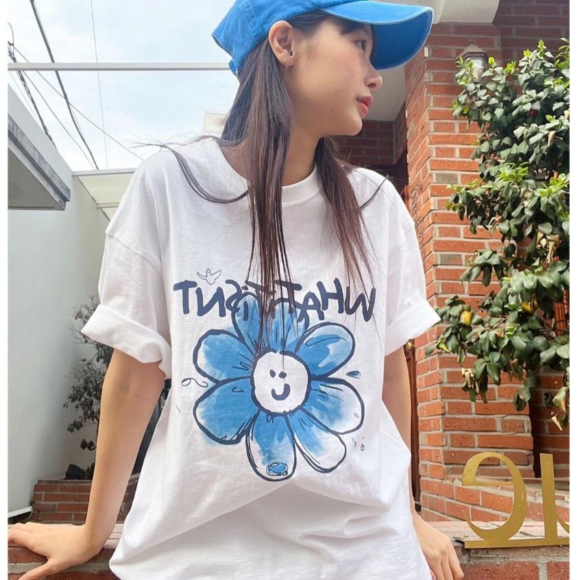 （現貨）🇰🇷 what it isn’t 小飛人花花短袖上衣