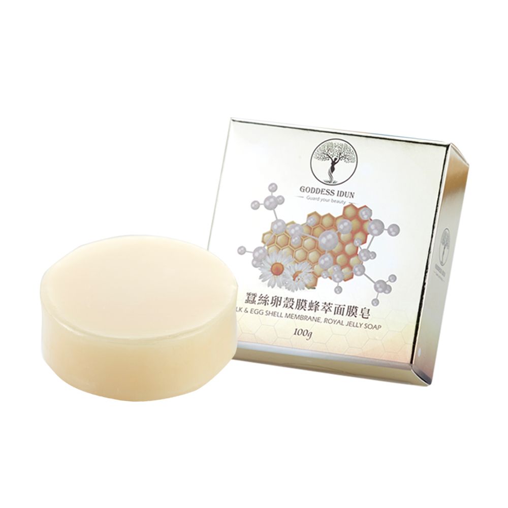 亮媽咪 愛用推薦。女神伊登蠶絲卵殼膜蜂萃面膜皂