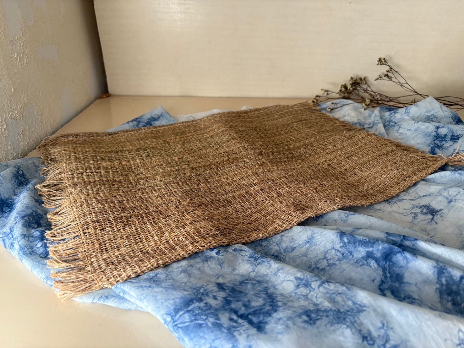 尼泊爾大麻手工編織長方形餐墊