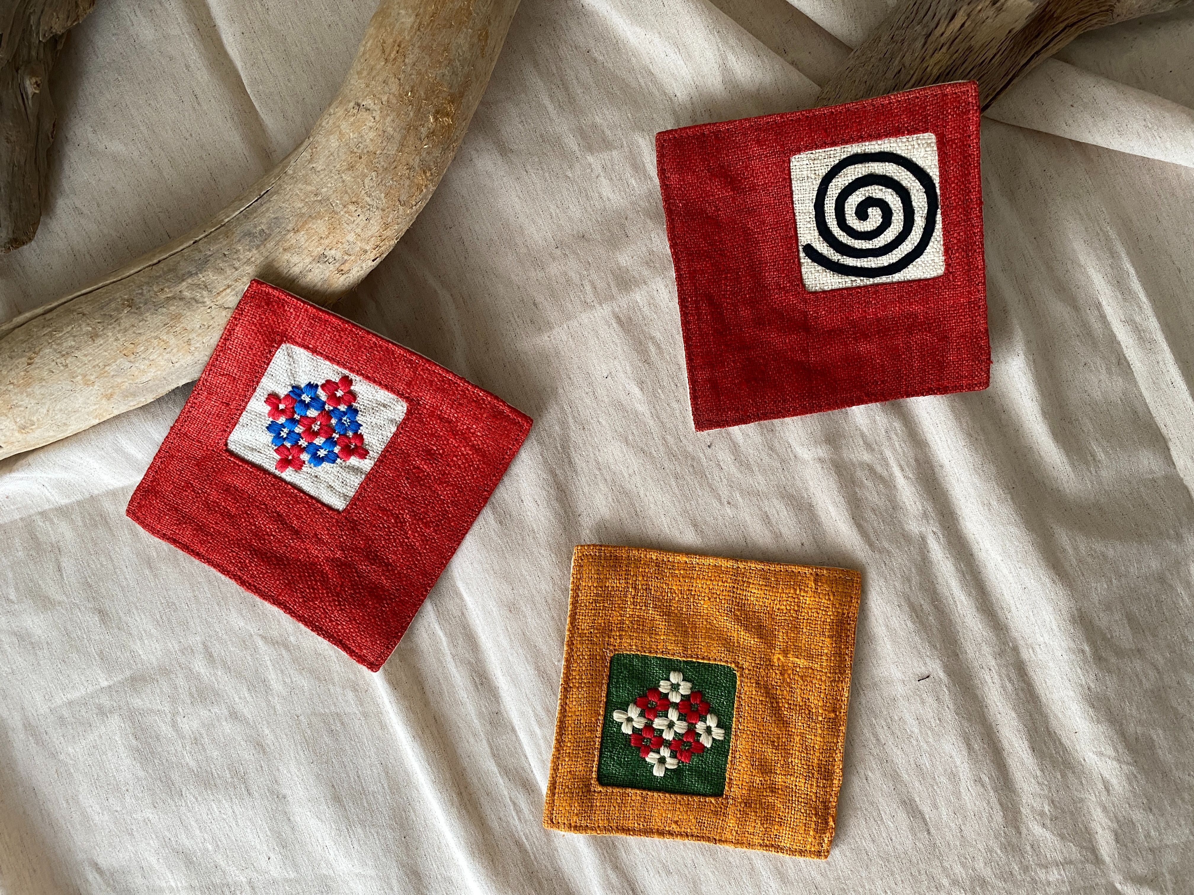 越南麻布手織杯墊