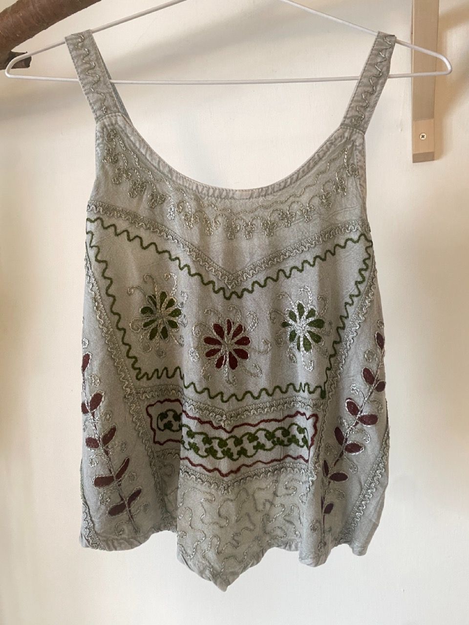 尼泊爾棉質繡花細肩帶