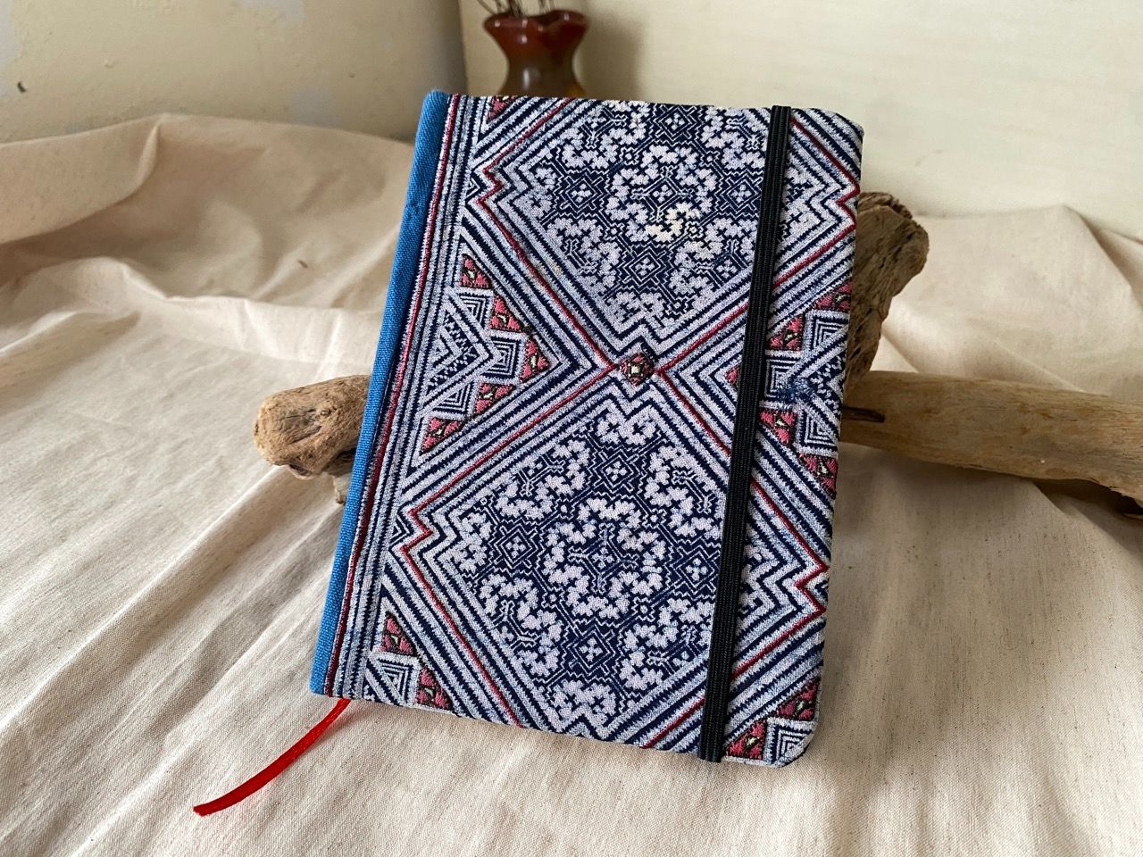 越南手織棉麻布空白筆記本