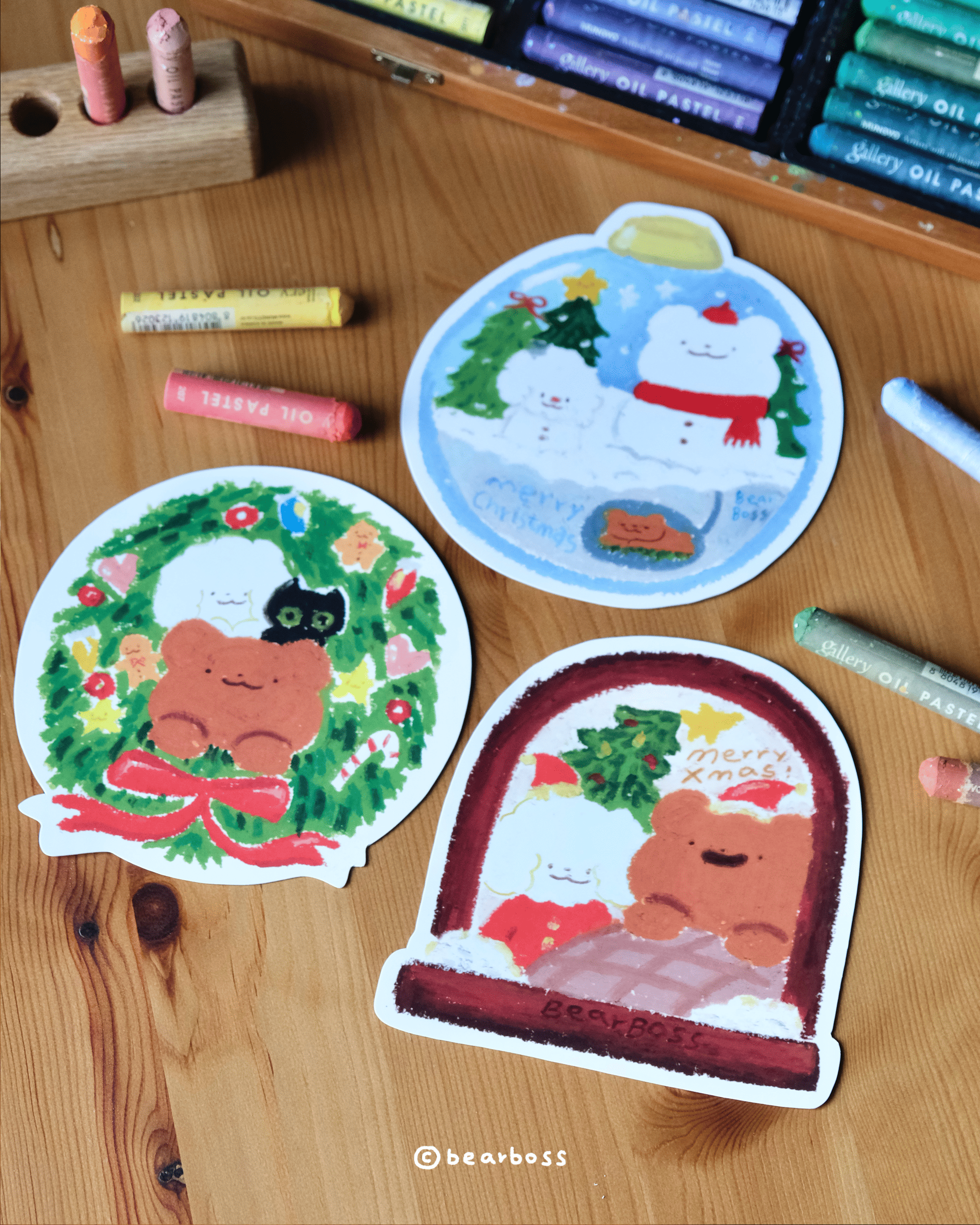 油粉彩造型明信片｜3款