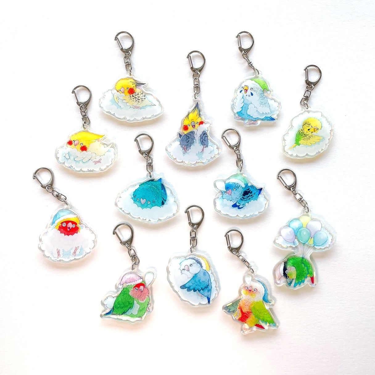 Rolia’s 手作 白日夢系列A組 鳥 鸚鵡 滴膠壓克力吊飾（共12款）