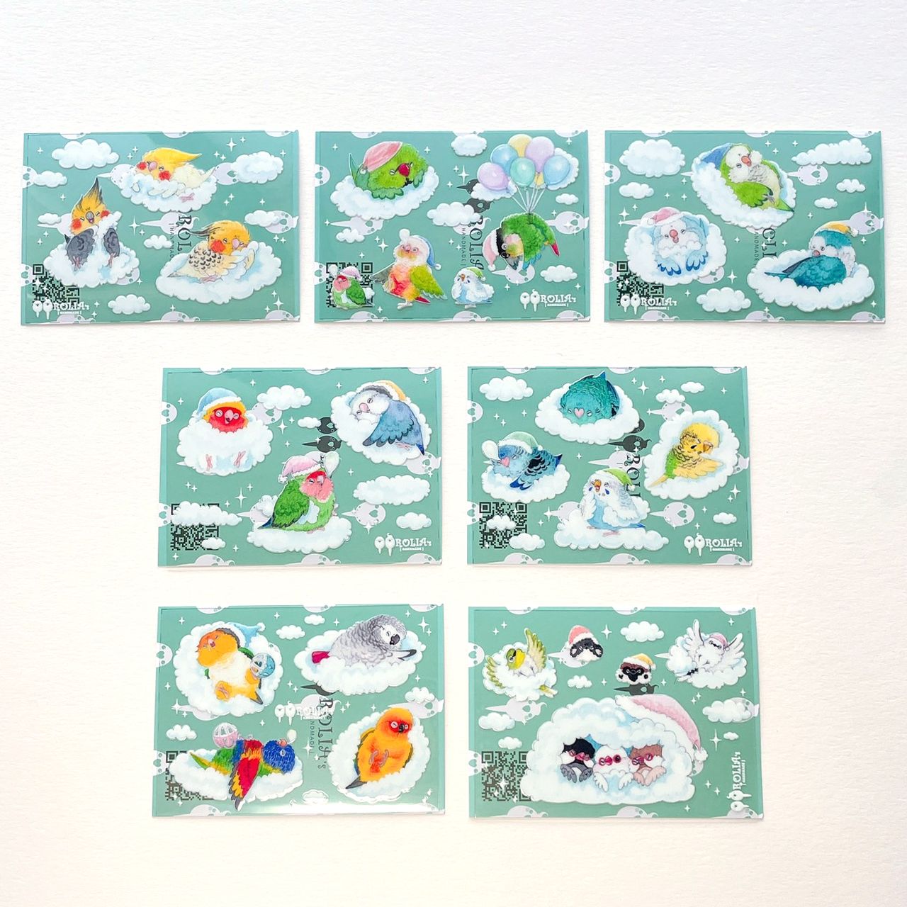 Rolia’s 手作 白日夢/睡覺 鸚鵡/鳥 水晶轉印貼