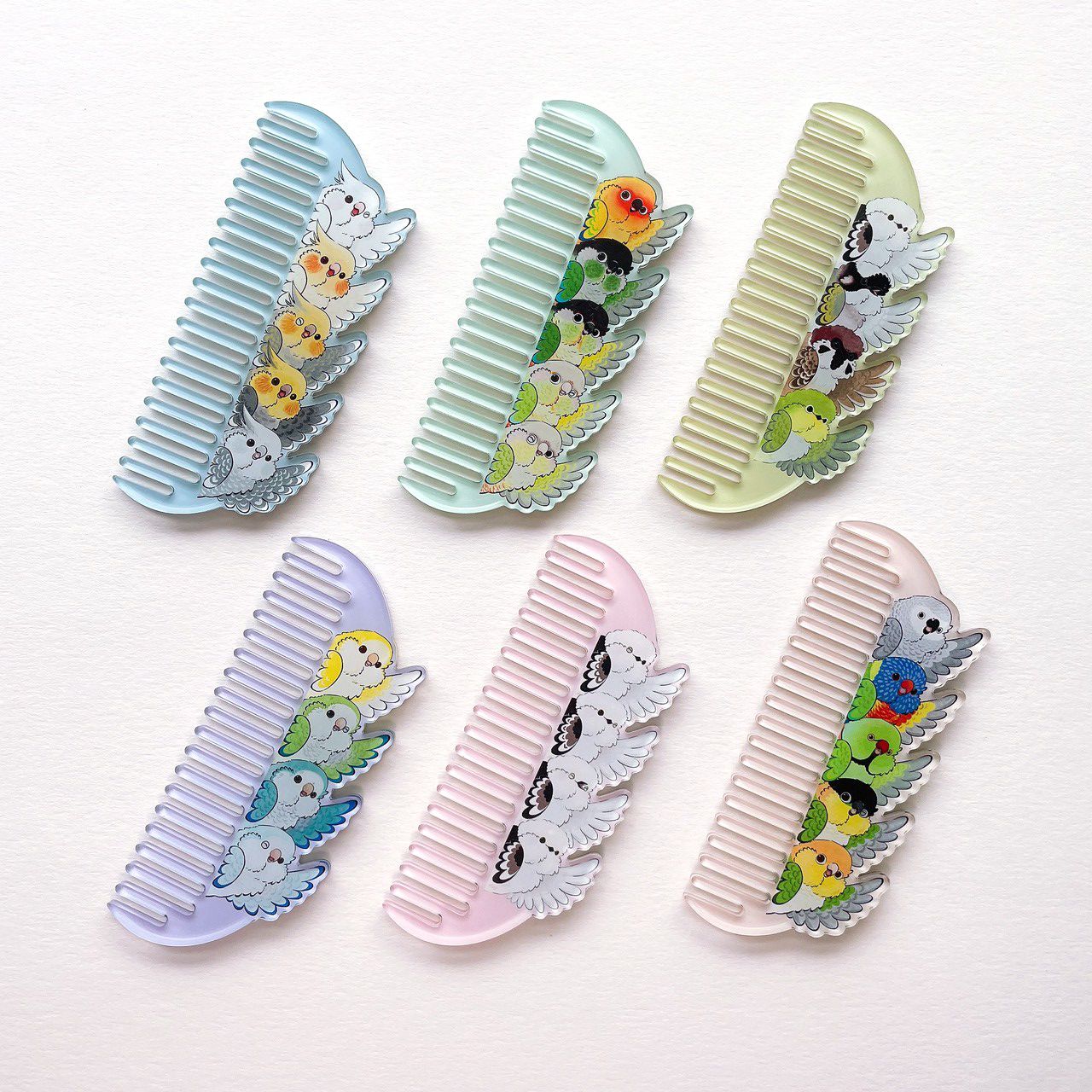 Rolia’s 手作 【SAY HI !系列】鸚鵡/鳥/山雀 壓克力梳子