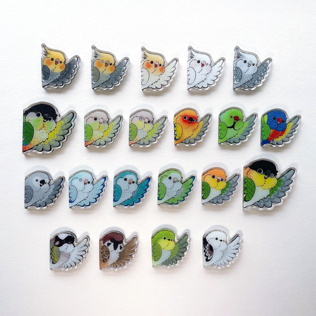 Rolia’s 手作 【SAY HI !系列】鸚鵡/鳥/山雀 側吸式壓克力磁鐵
