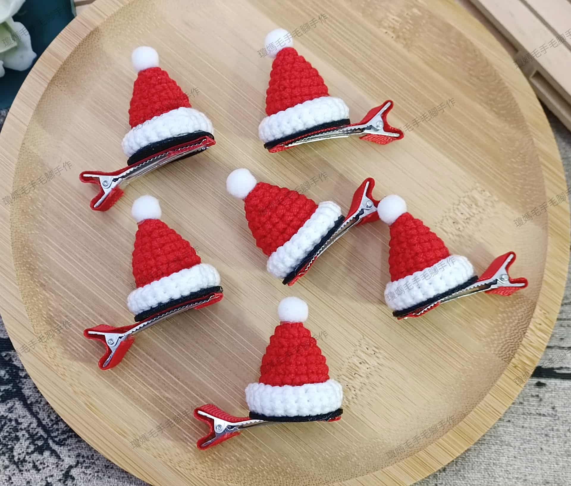 聖誕帽帽髮夾