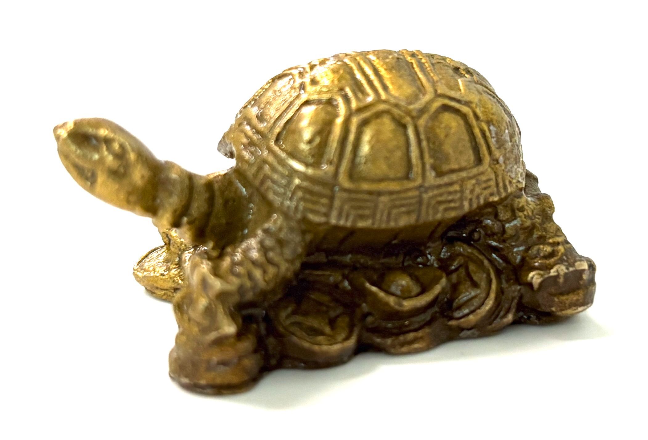 全新現貨）純銅金錢龜 純銅烏龜 擺件銅龜 招財避邪品 風水工藝品 長4.5cm 寬2.7cm 高2.5cm