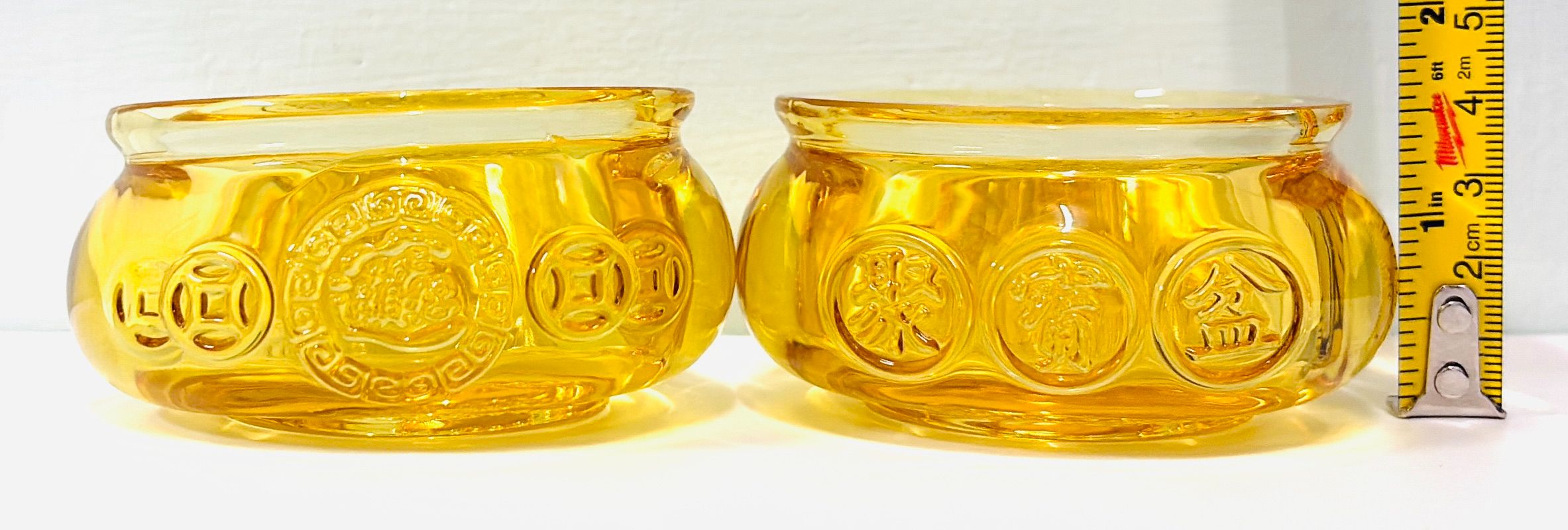 9.5成新現貨）黃水晶 聚寶盆 招財進寶 裝飾 擺飾 小號 2個一起賣不拆售