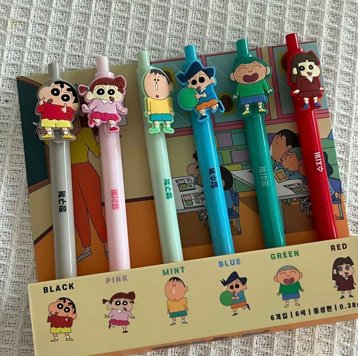 （現貨）🇰🇷蠟筆小新原子筆 六入組 0.38