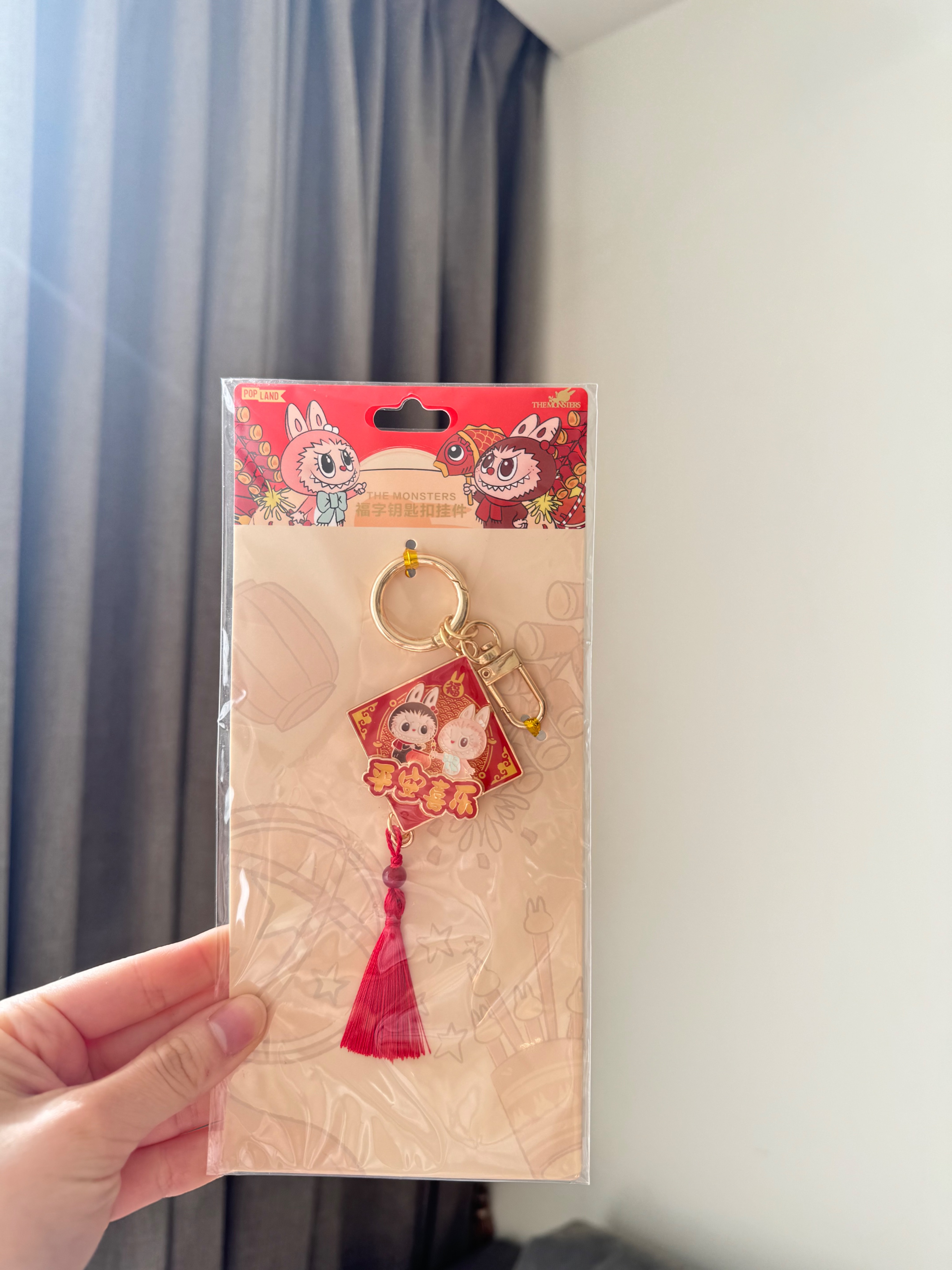 正品，Labubu平安與祝福鑰匙圈掛件