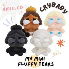 泰國Crybaby  My Fluffy Tears系列坐姿大娃，黑白棕金（大小約20cm）