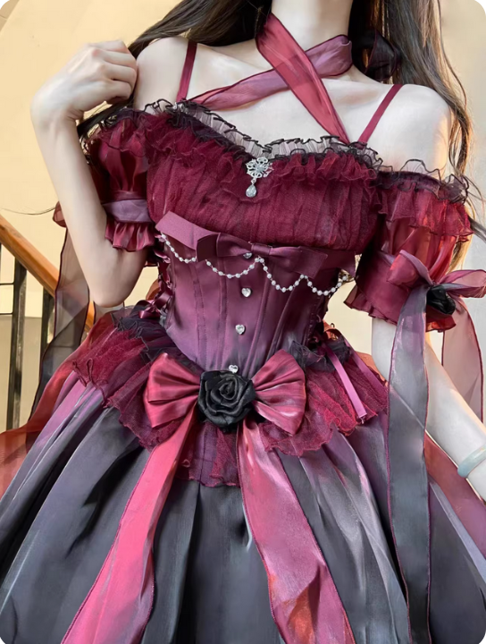 {布肩帶}【預購訂做】lolita仲夏薔薇魔法 多色布肩帶/洋裝肩帶/連身裙背帶/連衣裙肩帶 古典蘿莉塔