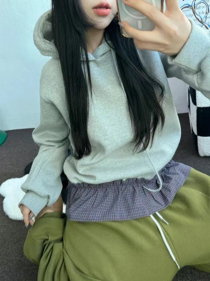 ￼🏷ʏᴜɴᴀ’s ·正韓代購🇰🇷拼接設計感長袖帽T 3colors