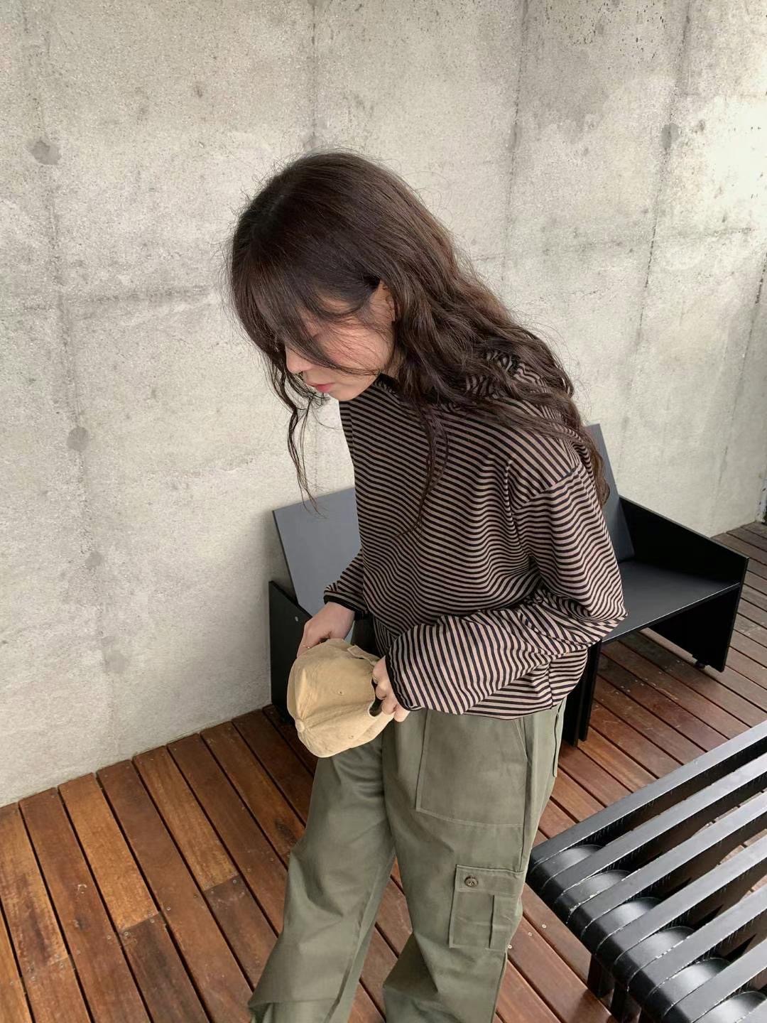 ￼🏷ʏᴜɴᴀ’s ·正韓代購🇰🇷韓系條紋連帽長袖上衣 3colors