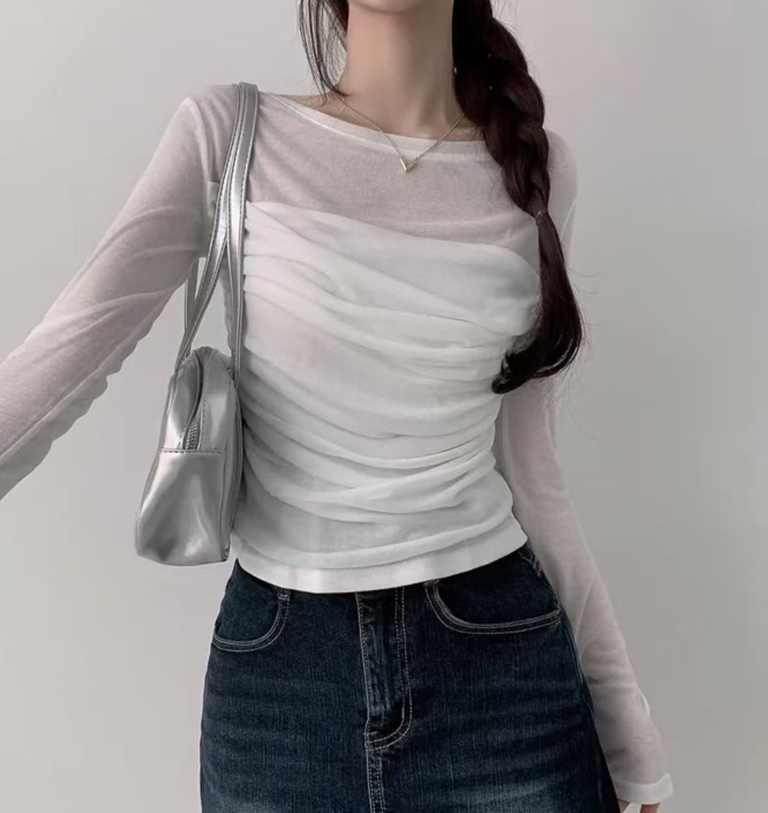 ￼🏷ʏᴜɴᴀ’s ·正韓代購🇰🇷韓系抓皺修身長袖上衣 3colors