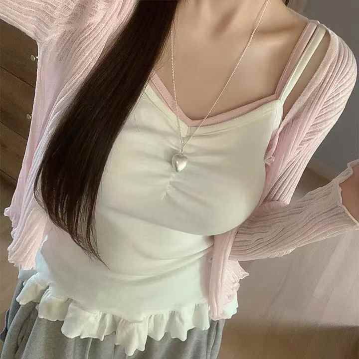 🏷ʏᴜɴᴀ’s ·韓國代購🇰🇷雲層光影🌼層次感細肩荷葉背心