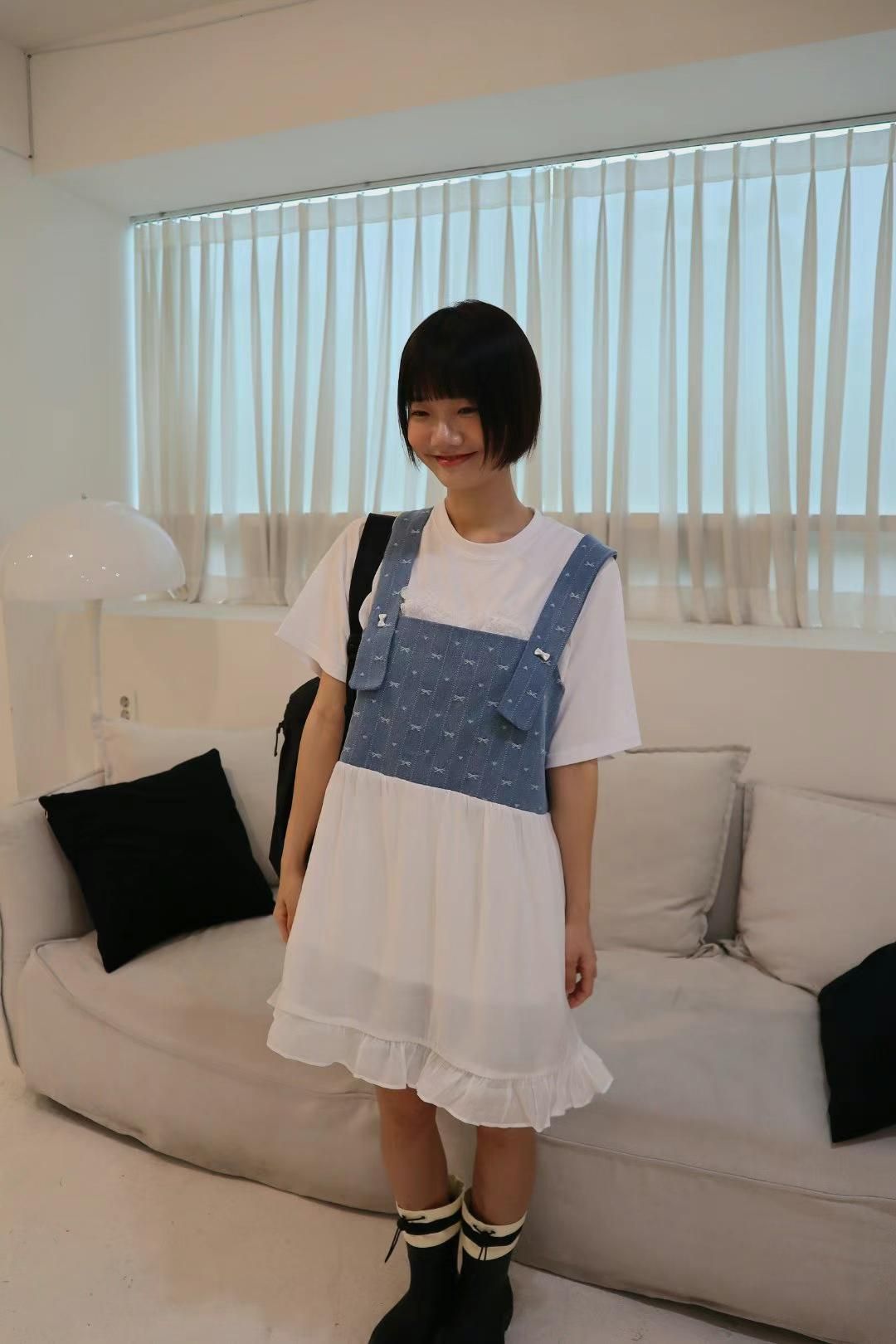 🏷ʏᴜɴᴀ’s ·正韓代購🇰🇷微糖夏日．雙層吊帶拼接裙