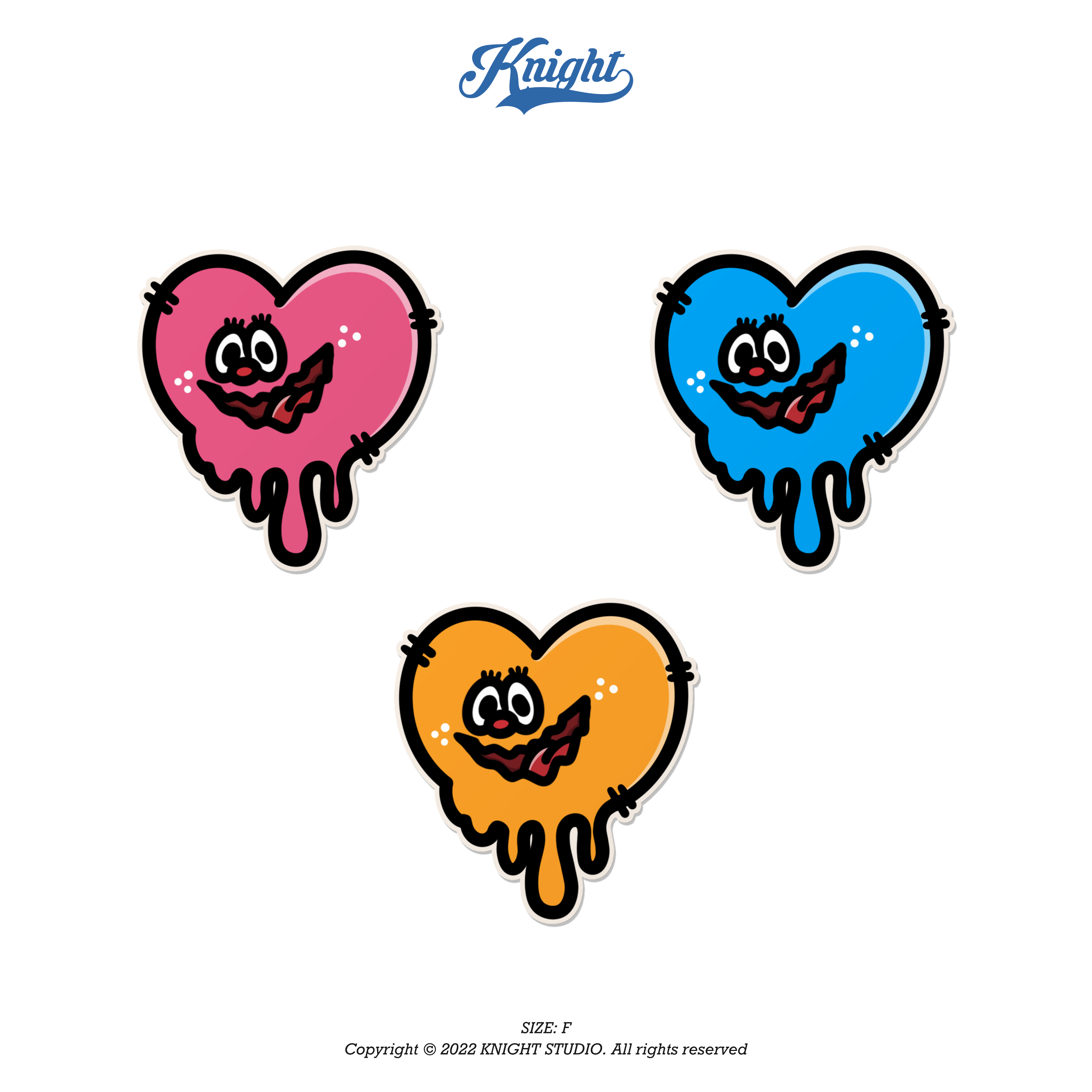 [Knight studio］融化愛心防水貼紙  三色