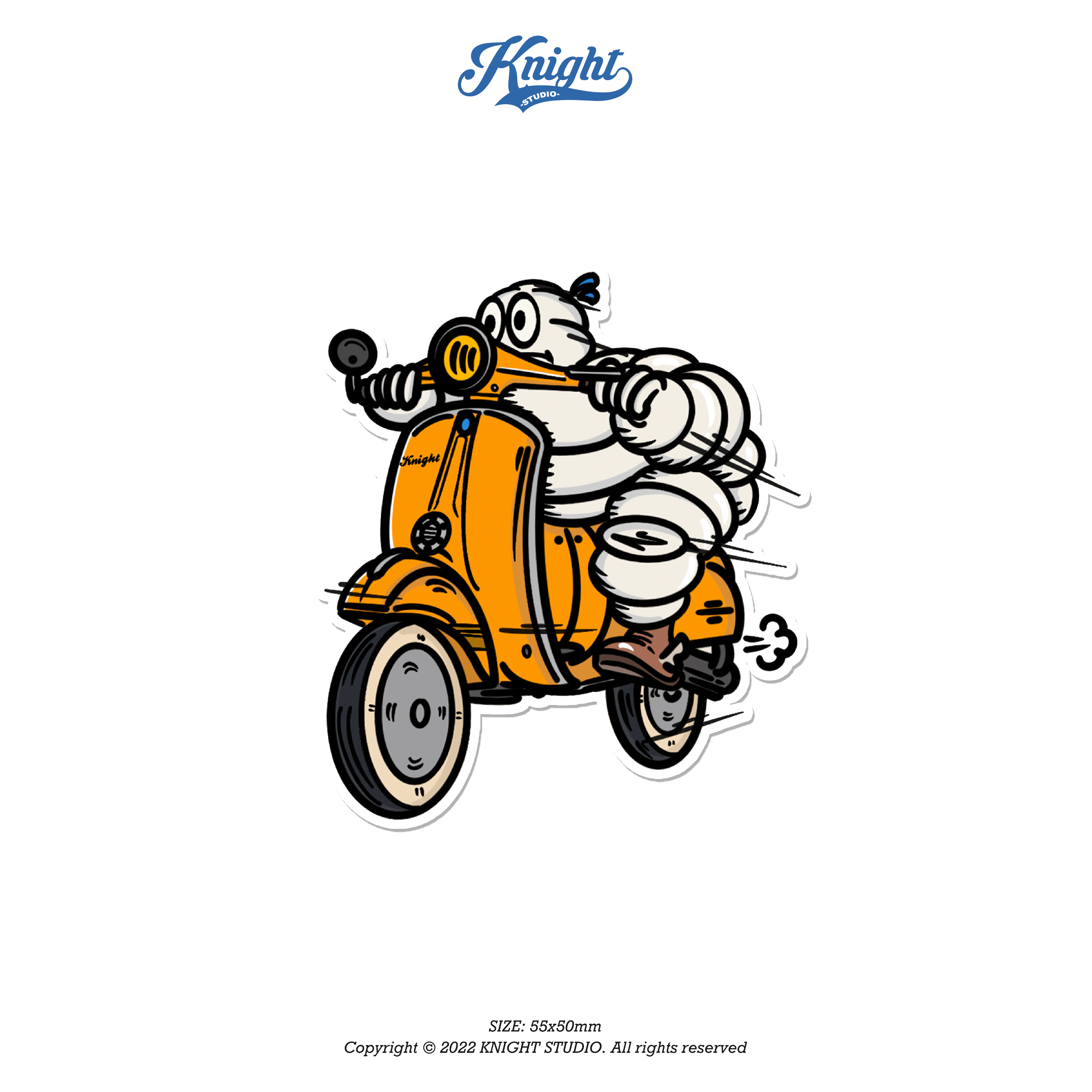 [Knight studio]復古偉士米其林 防水貼紙