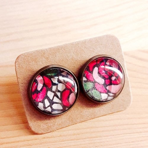 【蹦創意】文青時尚●素雅焦點●手工製作【復古圓耳環】
