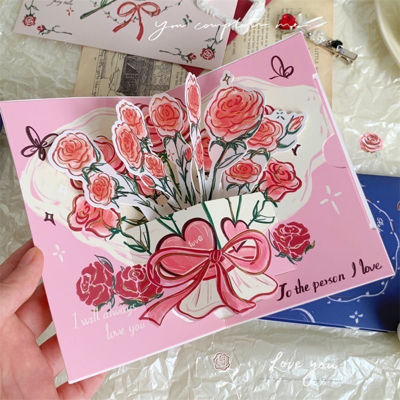 3D可折疊花束祝福卡片