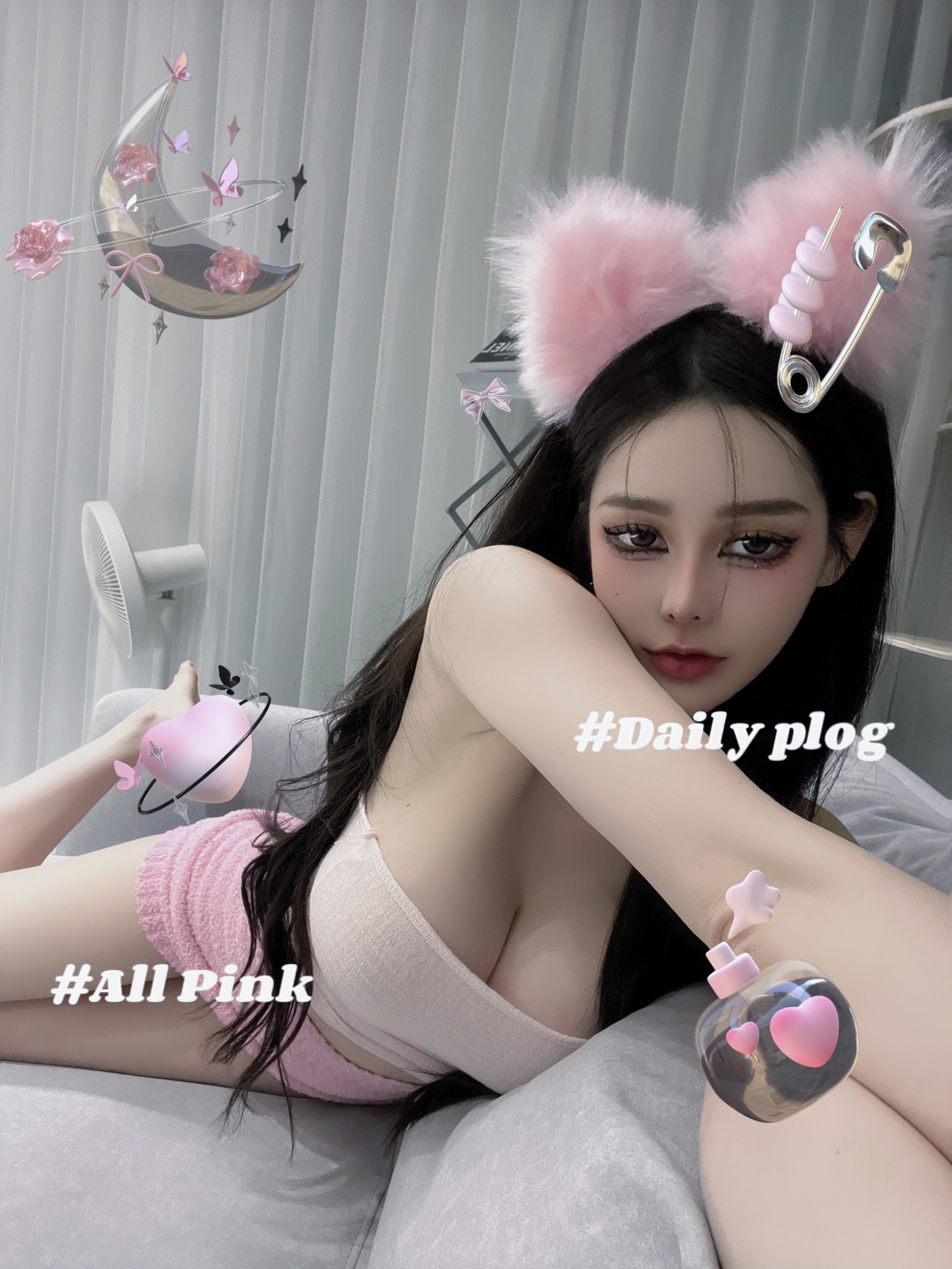 蜜桃女孩｜針織背心+毛毛包臀裙套裝